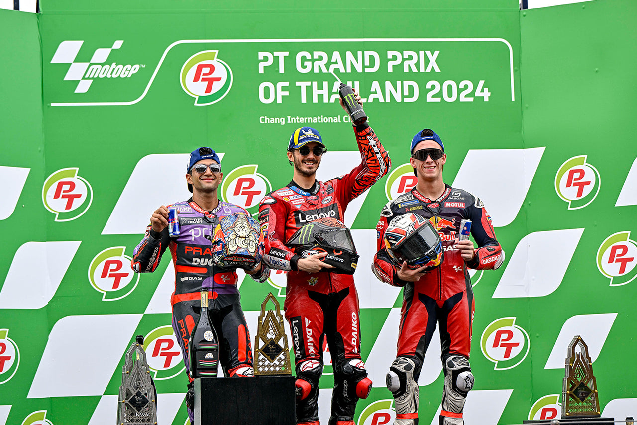 Image 297919775055 ALPINESTARS PODIUM LOCK-OUT AS PECCO BAGNAIA TASTES MOTOGP SUCCESS IN THAI GRAND PRIX AT BURIRAM