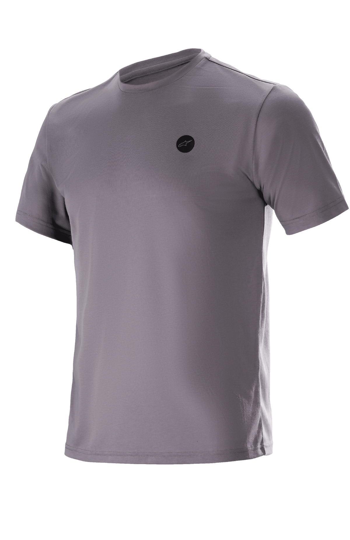 Alpinestars Dot Tech Tee de manga corta, gris Sparrow, camiseta técnica, pequeño logo circular negro en el pecho, tejido DriRelease con absorción de humedad, ropa casual para ciclismo de montaña y todoterreno