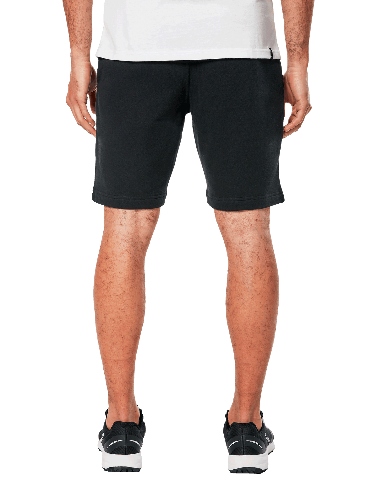 Alpinestars Dunker Short, short de entrenamiento de forro polar para hombre, color negro, vista trasera, diseño deportivo con cintura elástica y bolsillos, ideal para entrenamiento o uso casual