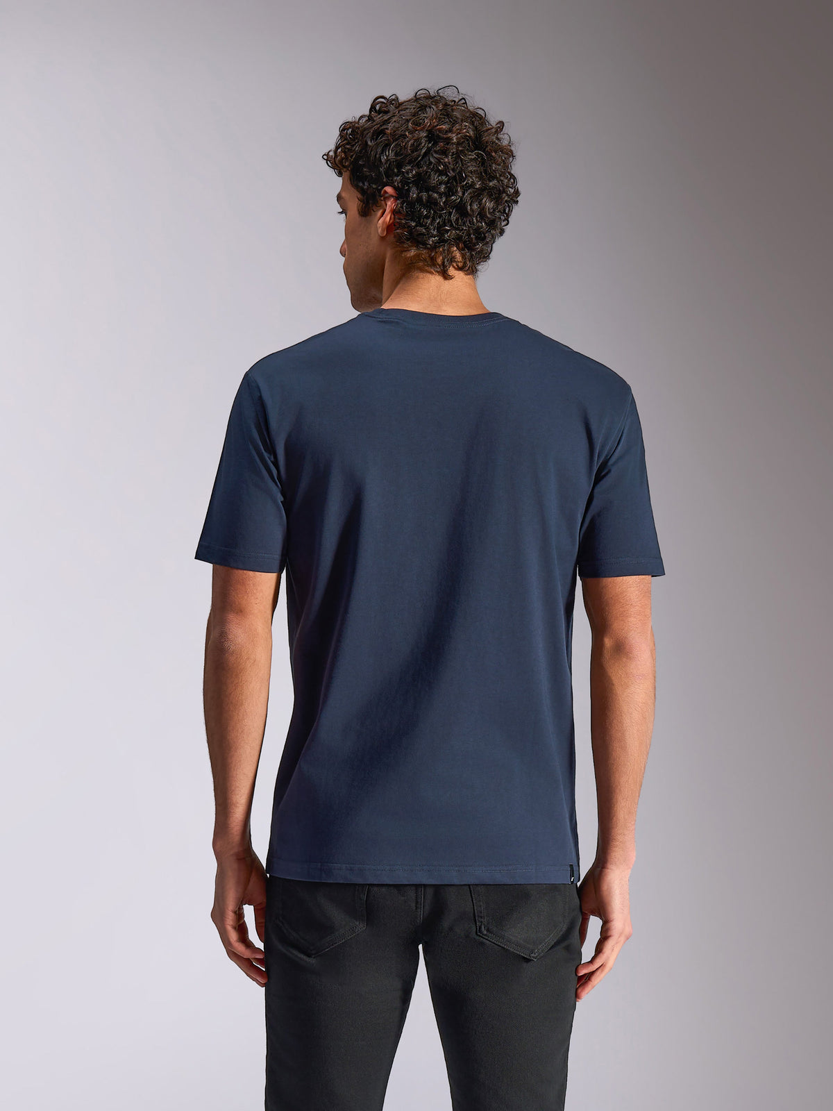 Alpinestars MX Helmet CSF Tee, camiseta de manga corta, azul marino, vista posterior, ropa urbana casual inspirada en el motociclismo