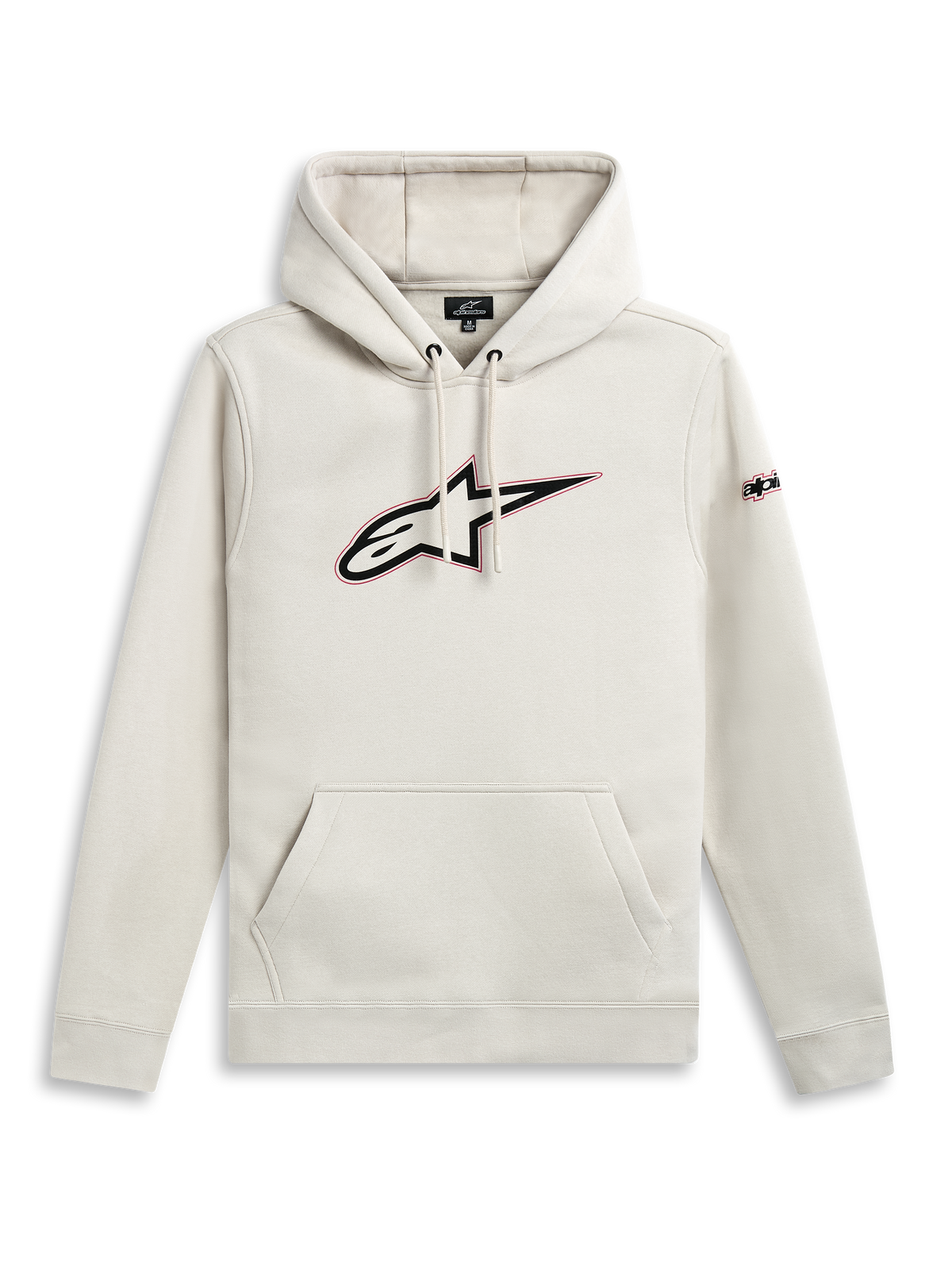 Alpinestars Sudadera Con Capucha Insignia, sudadera casual de forro polar en color blanco marfil con bolsillo canguro y logotipo en el pecho