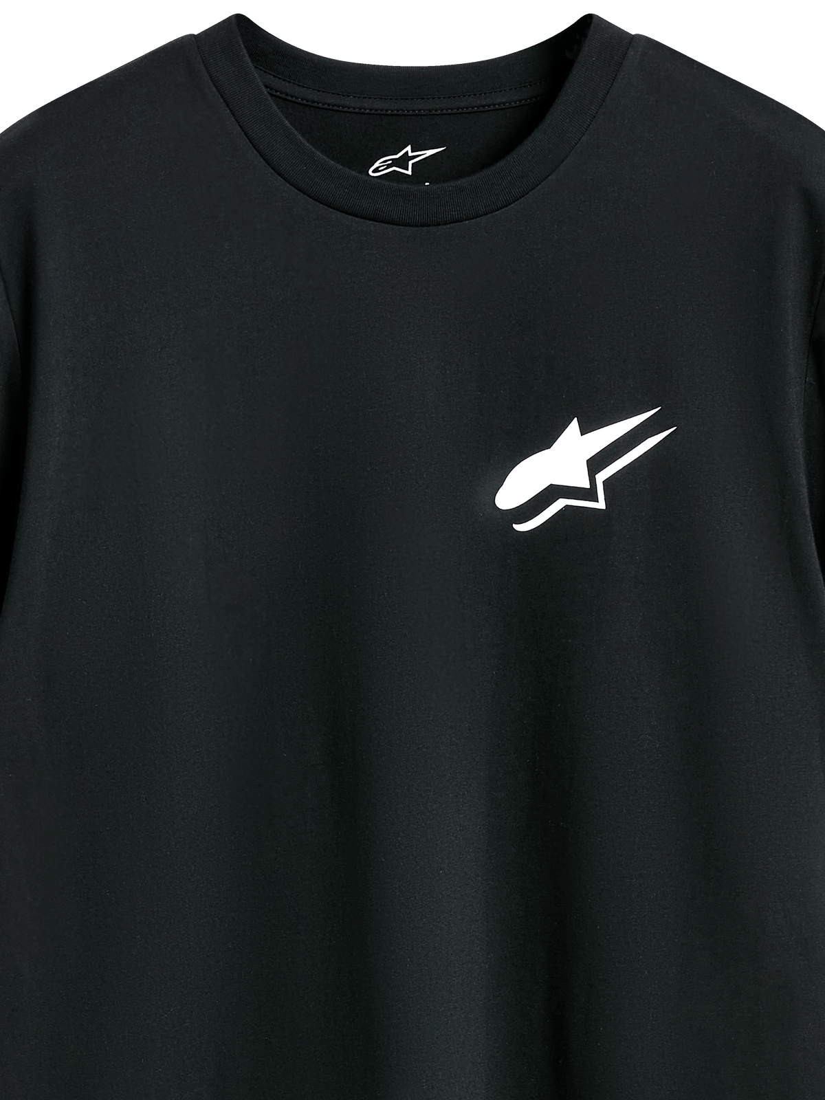 Camiseta Alpinestars Formulate CSF, camiseta de manga corta, negra, logo de Astars blanco en el pecho, ropa casual de estilo motorsport