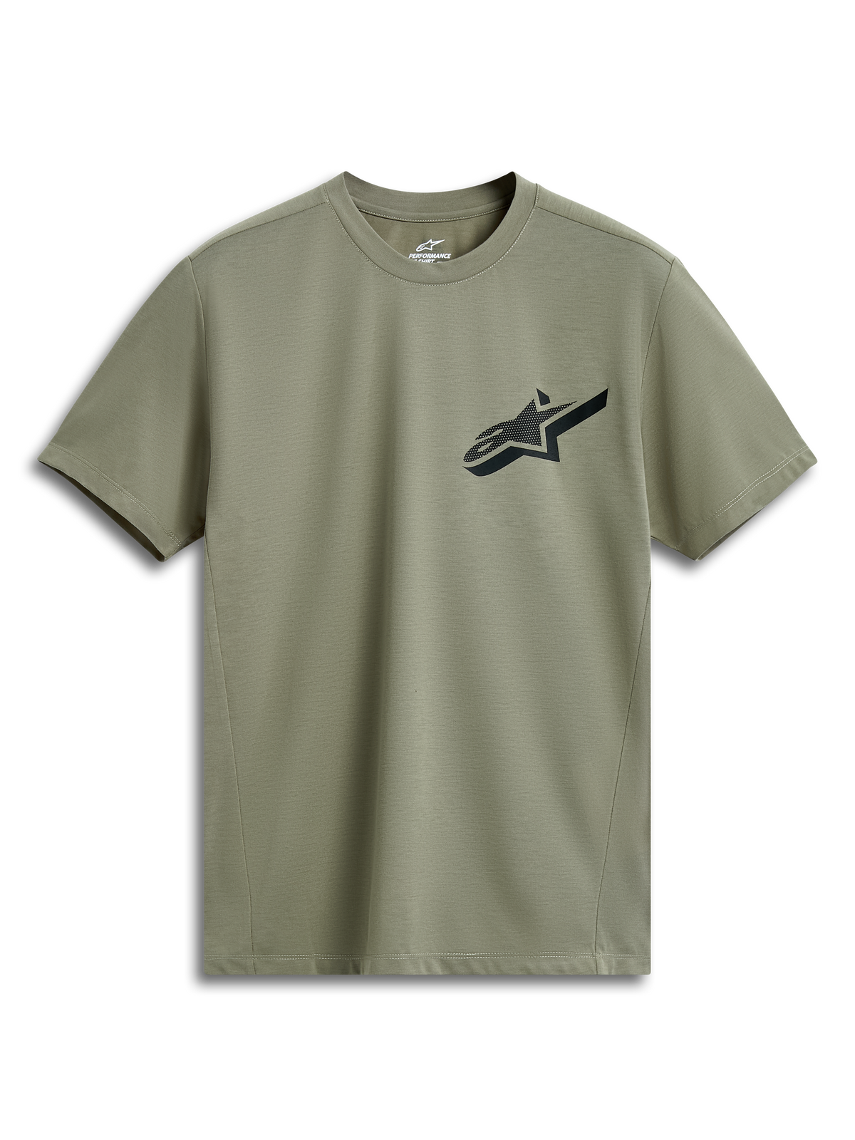 Alpinestars Attrition Performance Tee, Short Sleeve T-Shirt, Light Green, Black Astars logo on chest, technical jersey fabric, sustainable performance sportswear