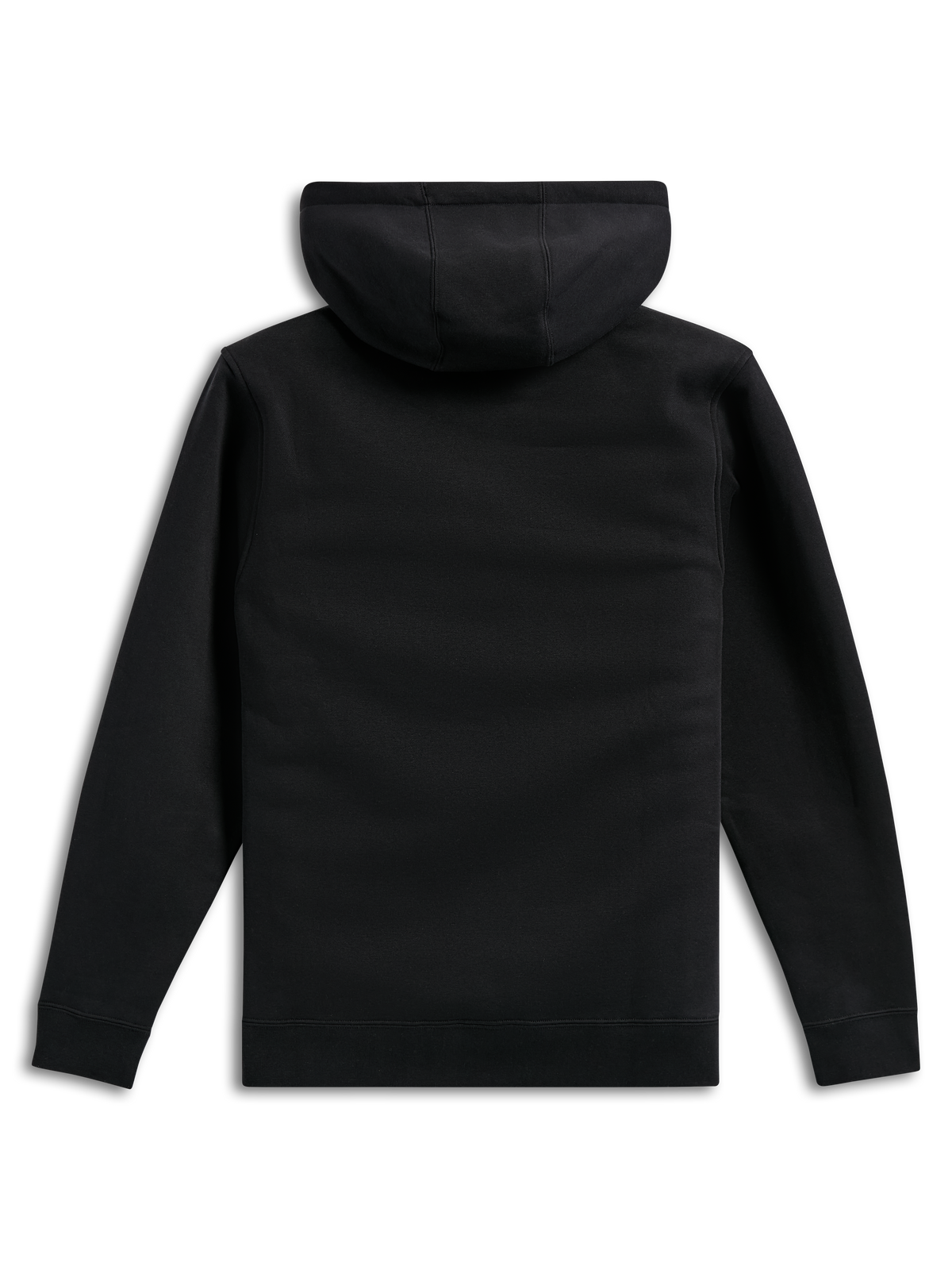 Sudadera con capucha Alpinestars Ellipsoid, negra, vista trasera, forro polar liso, estilo casual urbano, sudadera con capucha con puños y dobladillo de canalé