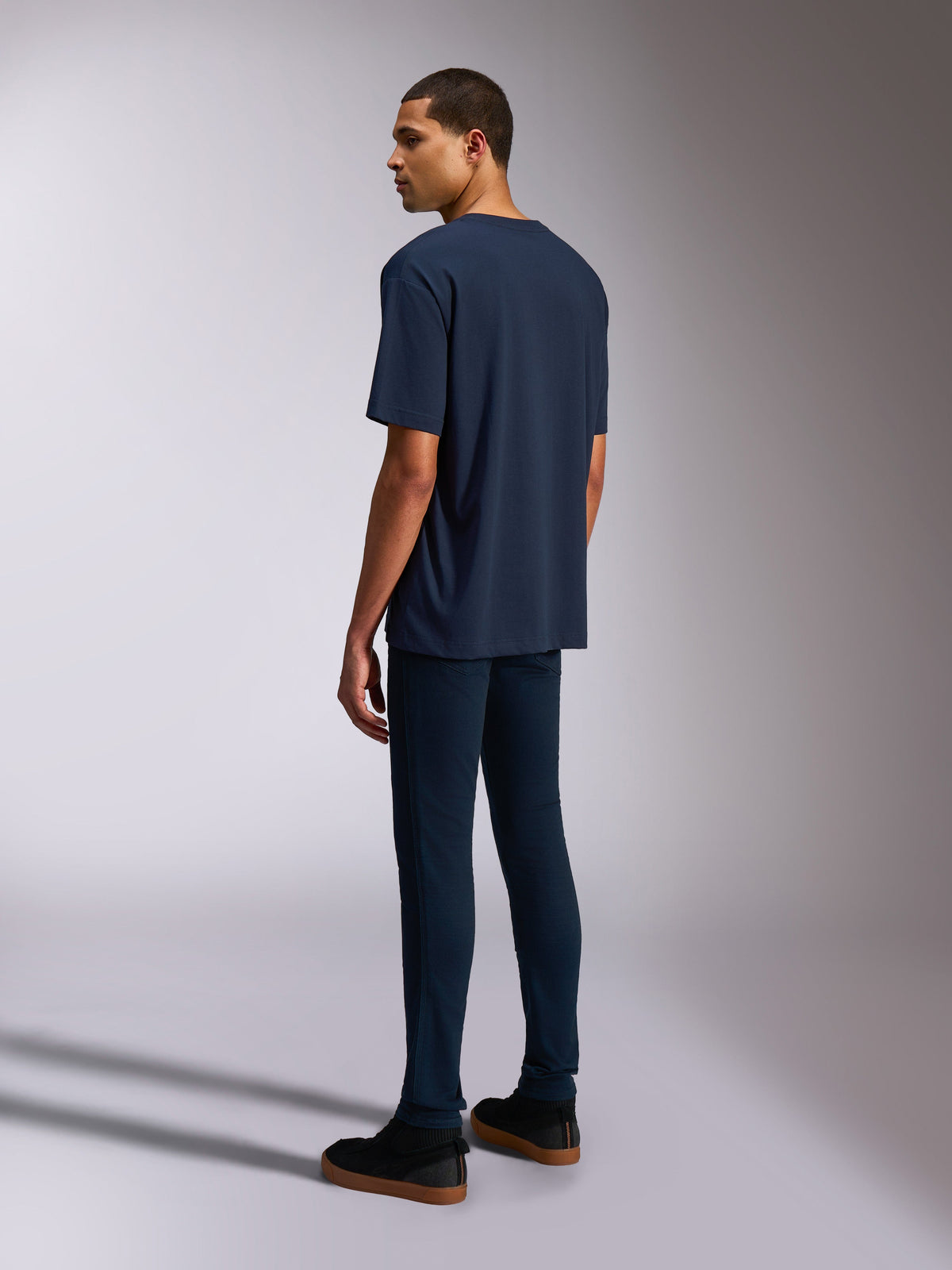 Alpinestars Alter Oversized CSF Tee, Short Sleeve T-Shirt, Navy, rear three-quarters view of model wearing relaxed fit, casual motorsport-inspired streetwear