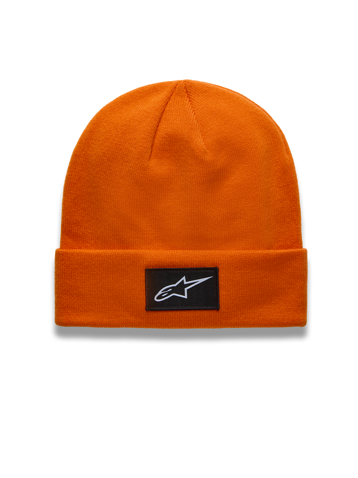 Alpinestars Augment Cuff gorro, gorro de punto naranja con construcción de tejido jersey y parche negro del logo Astars, ropa deportiva casual