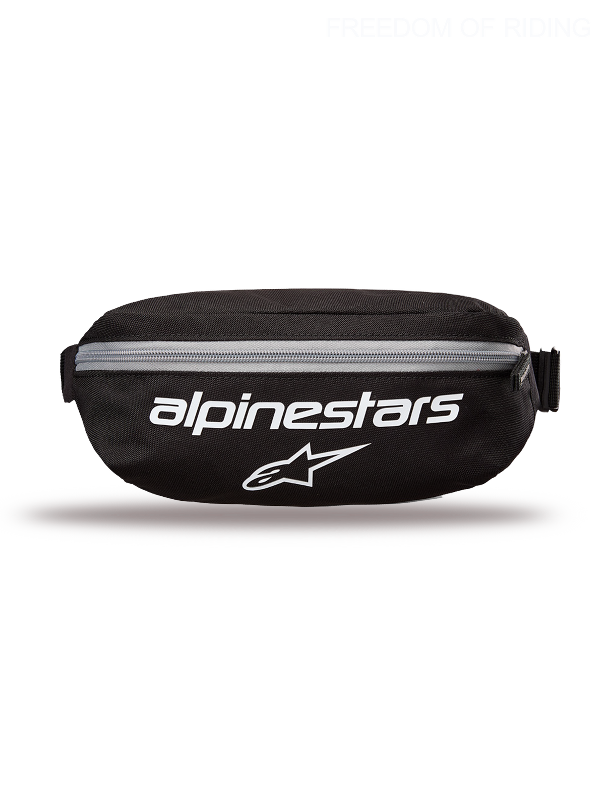 Alpinestars Riñonera Only Linear, riñonera de estilo casual y deportivo para hombre y mujer, negra y blanca, fabricada en poliéster 600D duradero, capacidad de 2 litros, con logotipo Alpinestars grande en la parte frontal