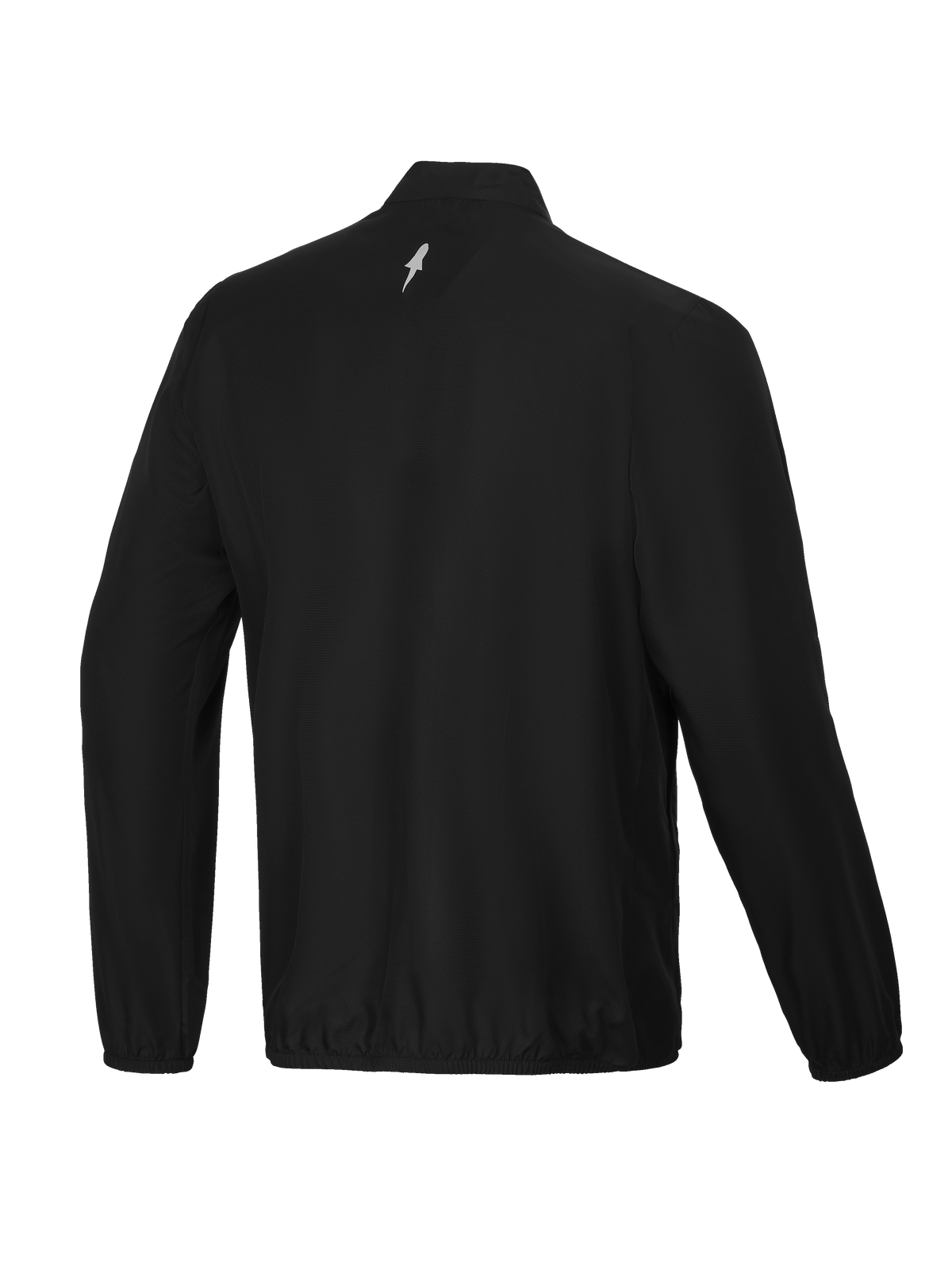 Alpinestars Chaqueta Cortavientos A-Aria, vista trasera de la chaqueta de ciclismo y MTB para hombre en negro con cuello alto y detalle de logotipo reflectante