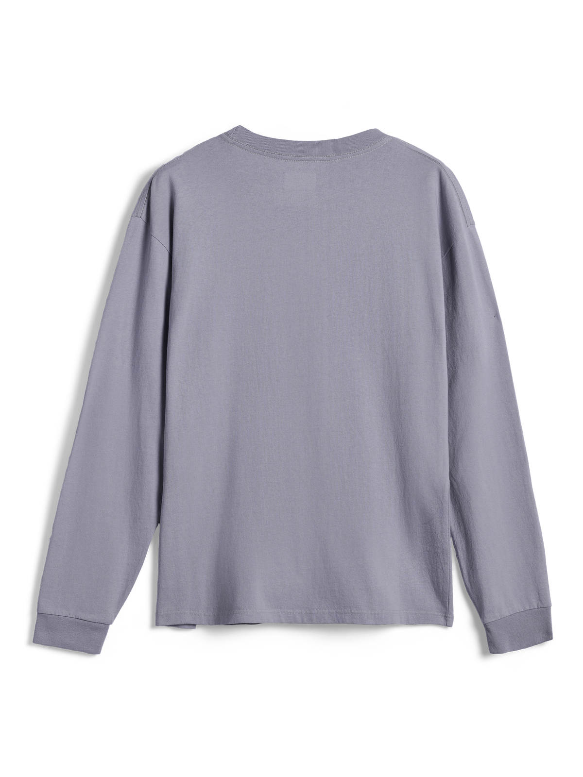 Alpinestars Essentials Ageless LS Tee, camiseta de manga larga, color plateado, vista trasera, diseño liso con cuello redondo y puños acanalados, punto de algodón orgánico 100%, ajuste contemporáneo relajado
