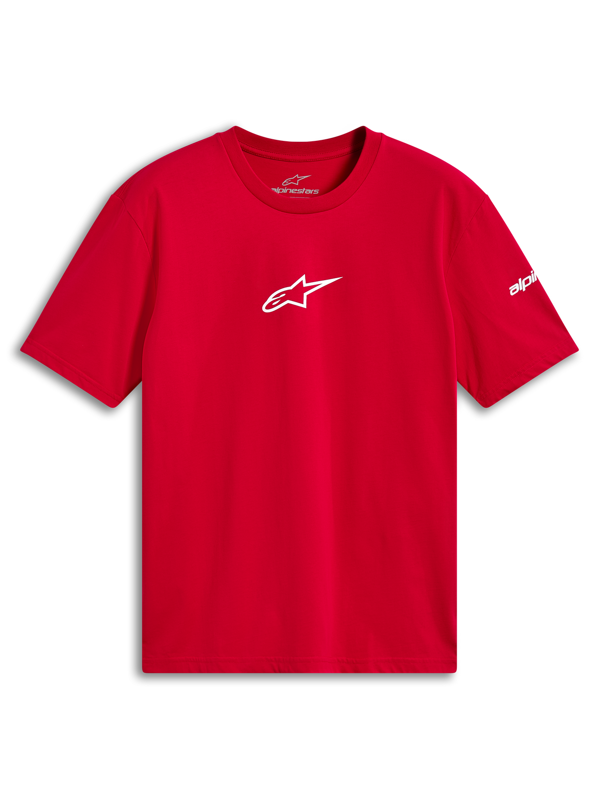 Alpinestars Frontal CSF Tee, camiseta de manga corta, roja, logo Astars blanco en el pecho, ropa deportiva casual de alto rendimiento
