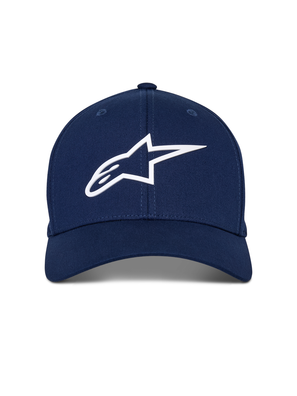 Alpinestars Ageless Multi Hat, gorra de béisbol azul marino, logotipo Astars en 3D blanco, visera curva, corona estructurada, estilo urbano casual de automovilismo