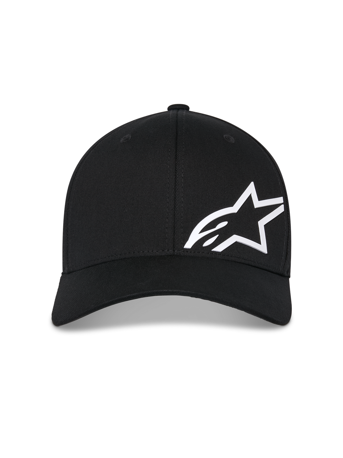 Gorra Alpinestars Corp Shift Multi, gorra de béisbol negra, logo Astars blanco impreso en 3D en la parte delantera, visera curva, corona estructurada, accesorio casual inspirado en el automovilismo