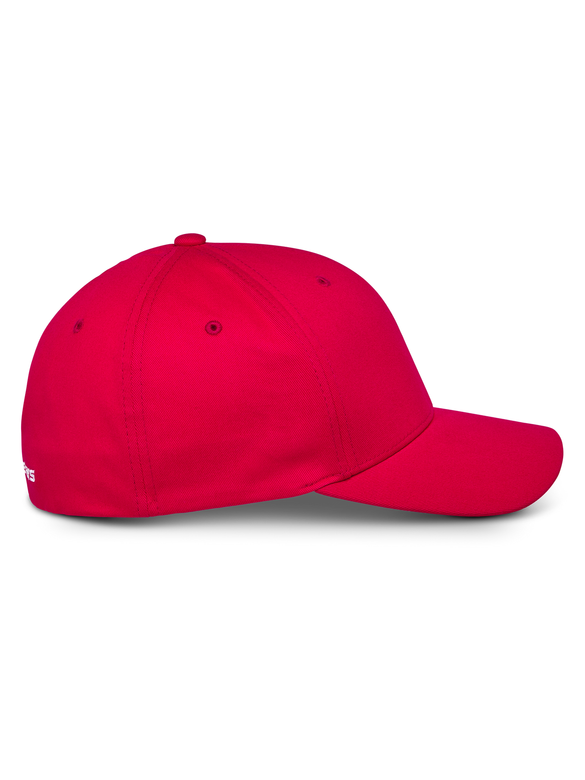 Gorra Alpinestars Corp Shift Multi, roja, gorra de béisbol, vista de perfil lateral con visera curva y corona estructurada, tejido de sarga elástica, accesorio casual de motorsport