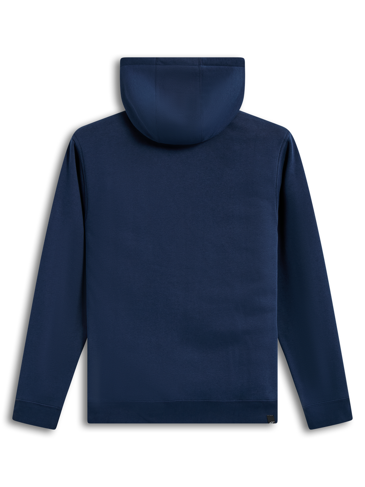Alpinestars Race Wordmark Hoodie, sudadera azul marino de forro polar, vista trasera con capucha forrada y puños de canalé.