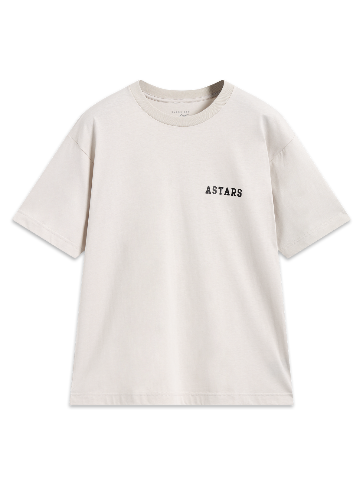 Alpinestars Latitude Oversized CSF Tee, camiseta de mangas cortas, beige arena con logotipo Astars negro, ajuste oversized.