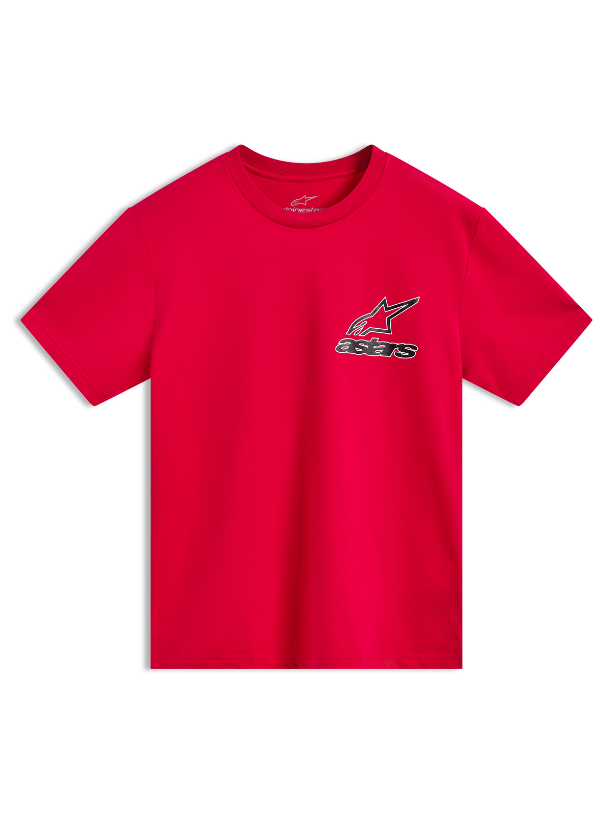 Alpinestars Lineout CSF Tee, camiseta roja de mangas cortas con logotipo de Astars con contorno, ropa deportiva