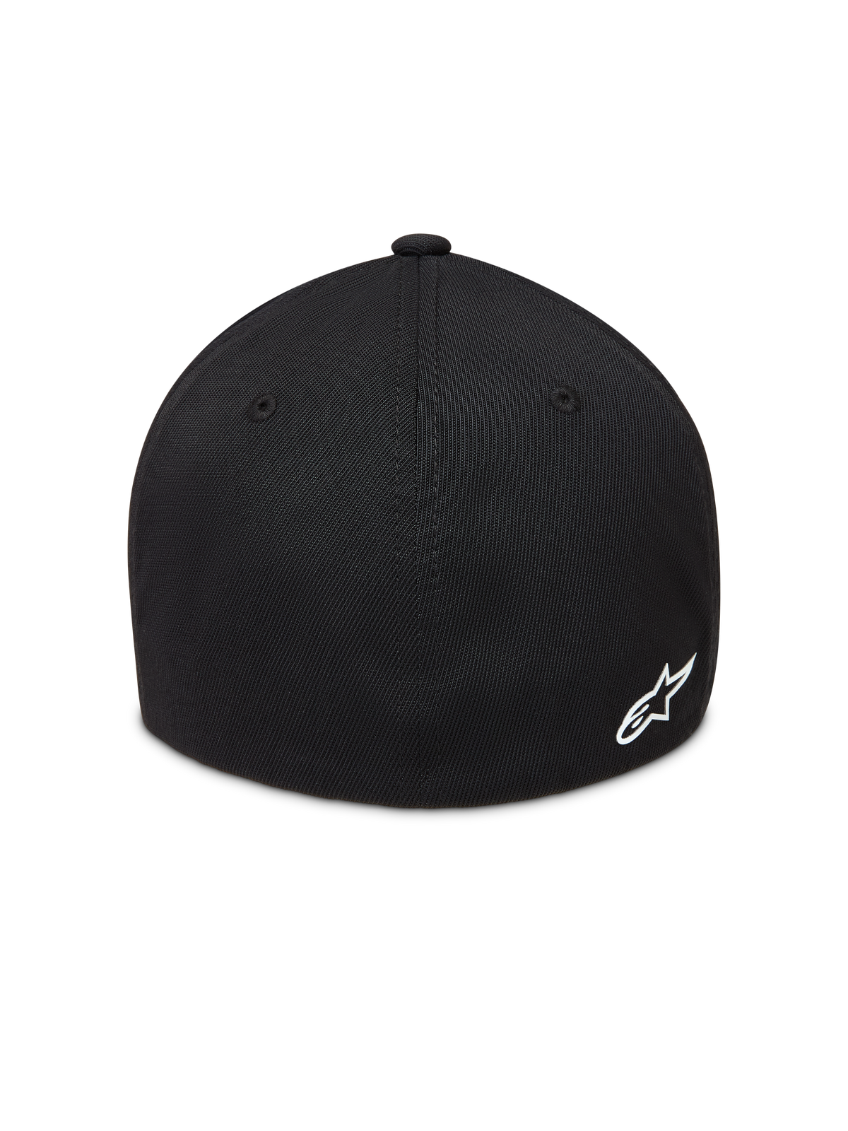 Alpinestars Points Gorro, gorra negra de nailon tactel con ajuste flex trasero y logotipo Astars blanco, ropa deportiva