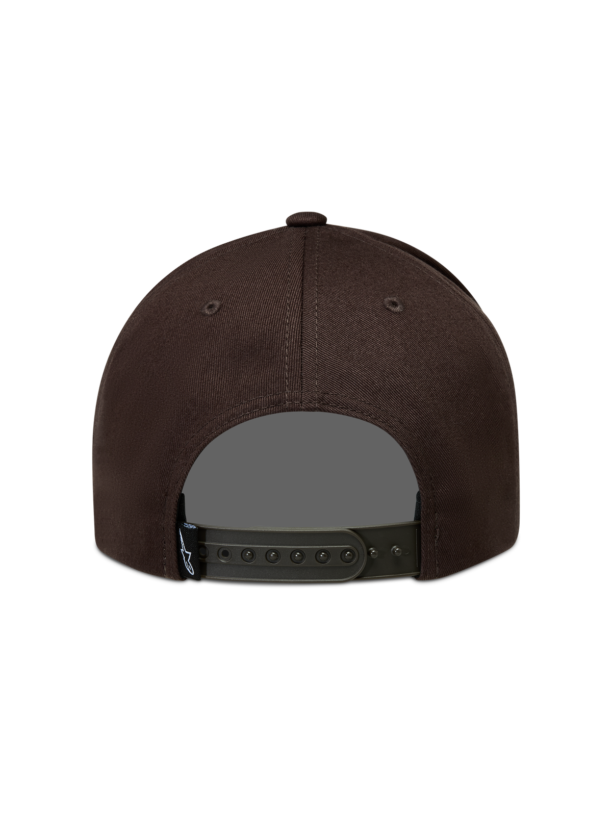 Alpinestars Combo Logo Snapback, gorra marrón de sarga con cierre ajustable, vista trasera