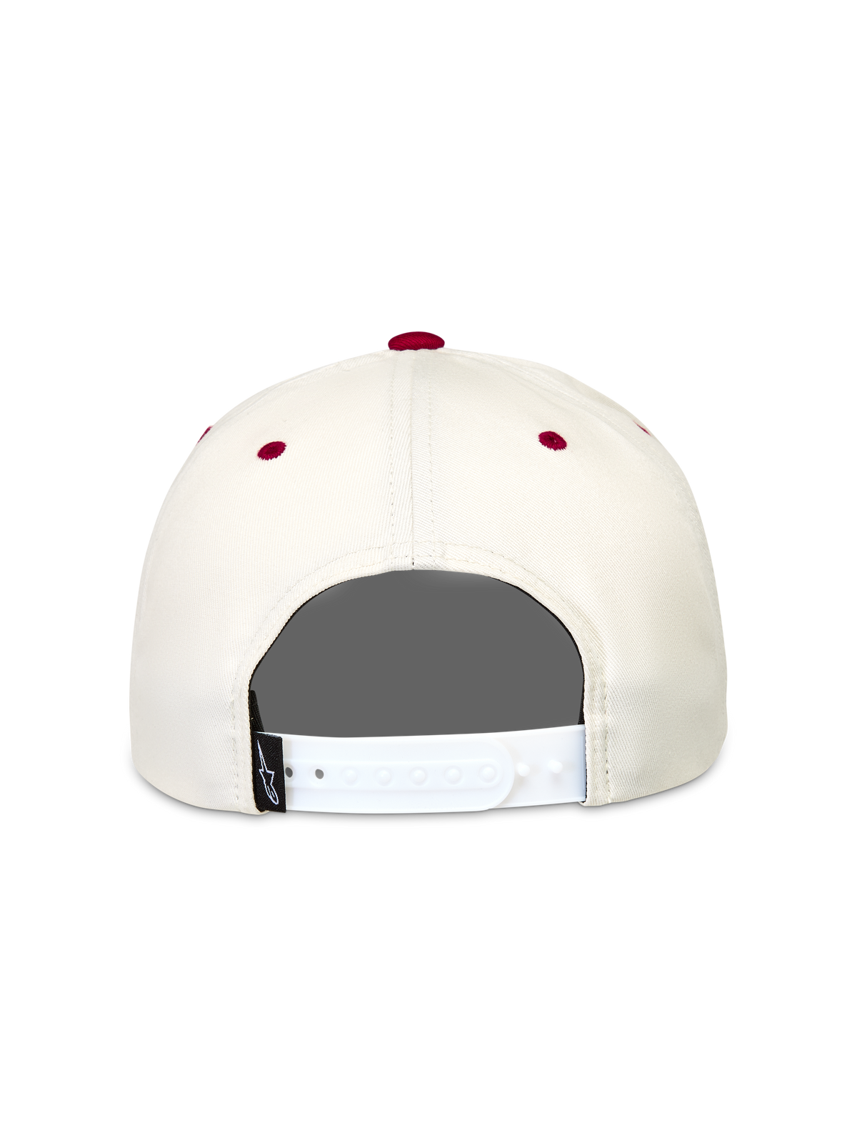 Alpinestars Stadium Snapback Gorro, gorra deportiva blanco hueso y roja con cierre trasero ajustable