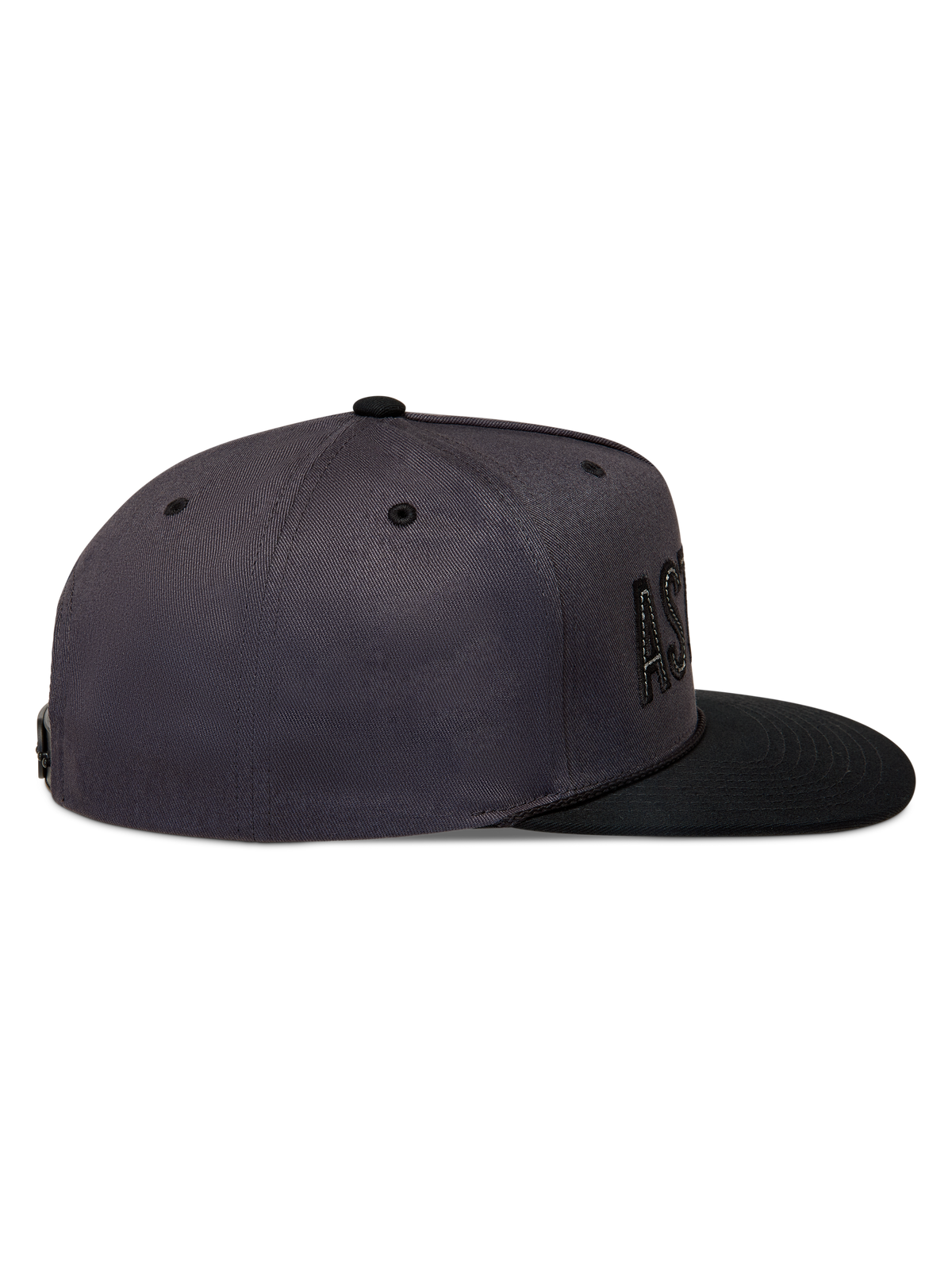 Alpinestars Stadium Snapback Gorro, gorra de visera plana gris oscuro y negro con corona estructurada, vista lateral