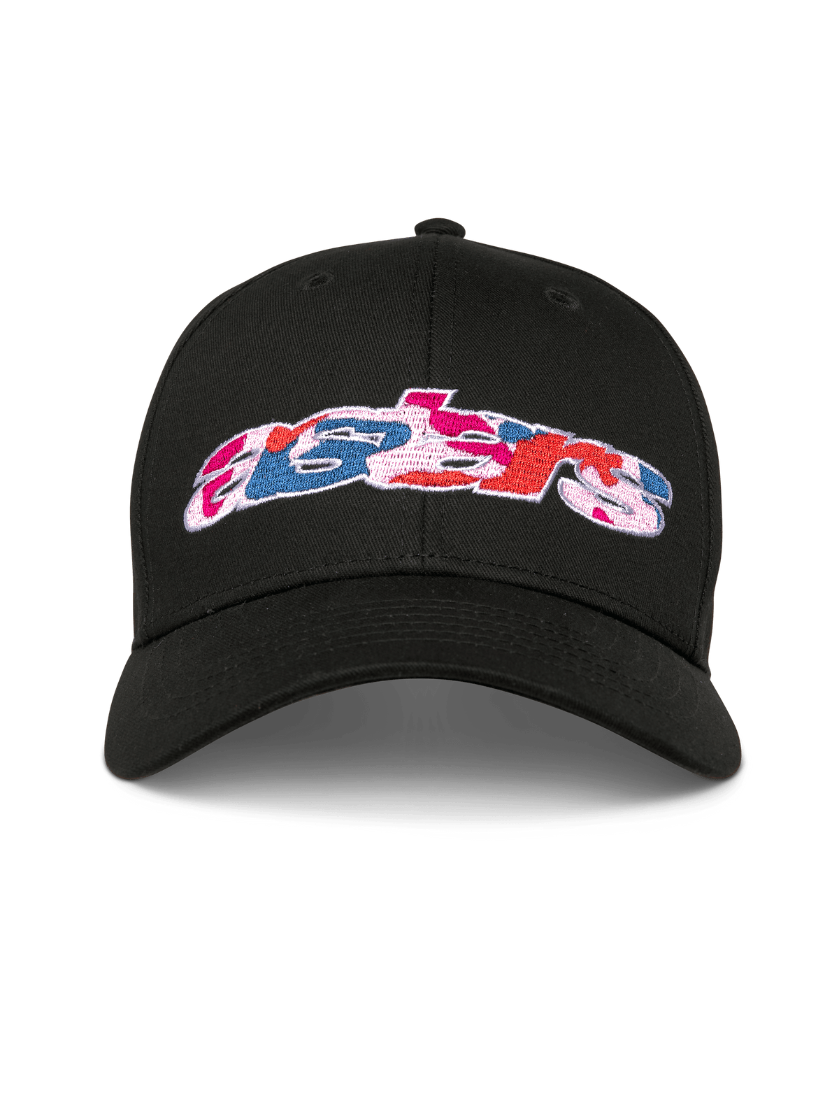 Alpinestars Canyon Hat, Black Snapback Baseball Cap, Curved Bill and Structured Crown, Front Astars Logo with Camo Fill Embroidery, Casual Sportswear