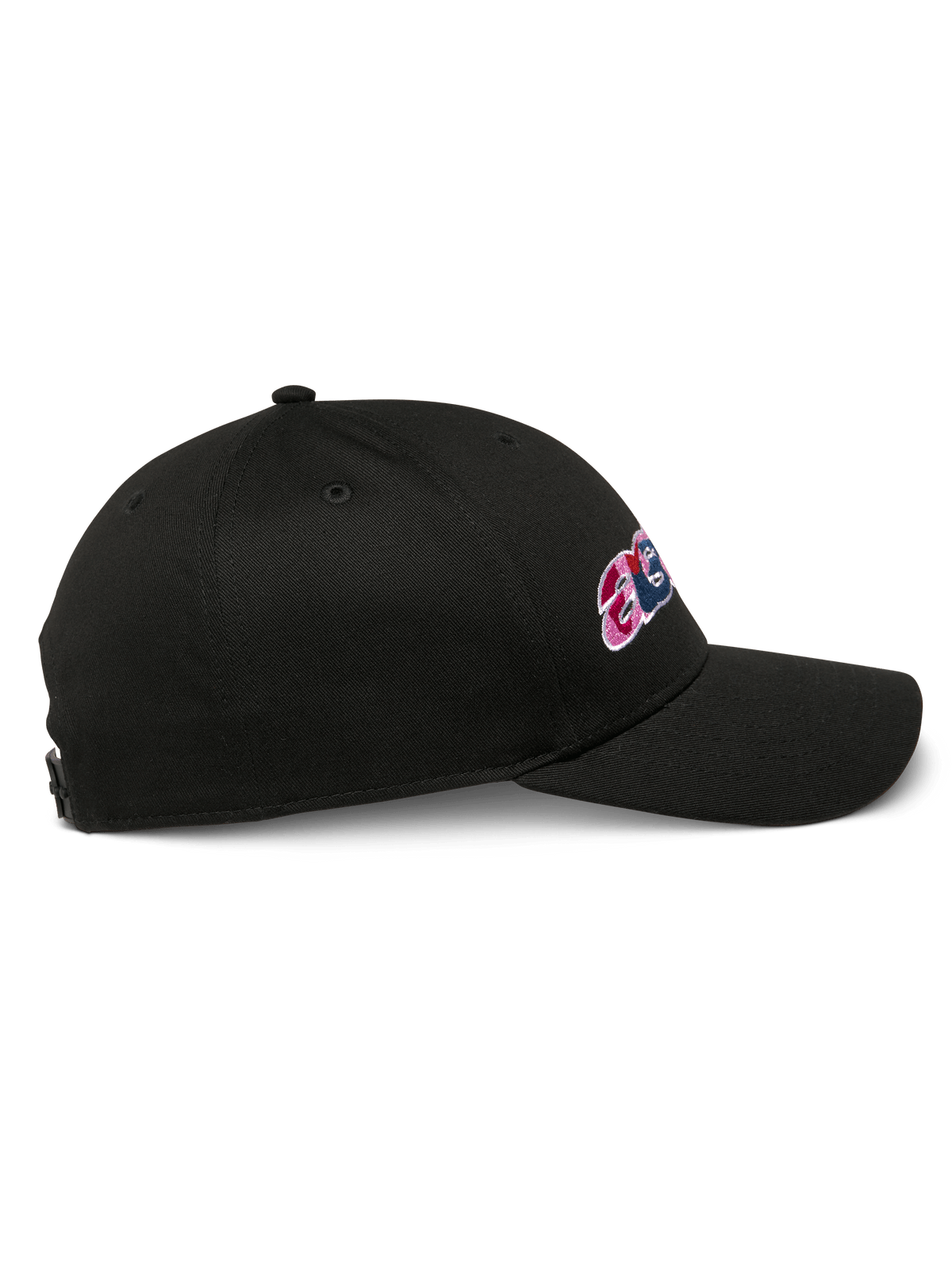 Alpinestars Canyon Hat, Black Snapback Hat, side profile view, curved bill, featuring side embroidery and structured crown, casual motorsport headwear
