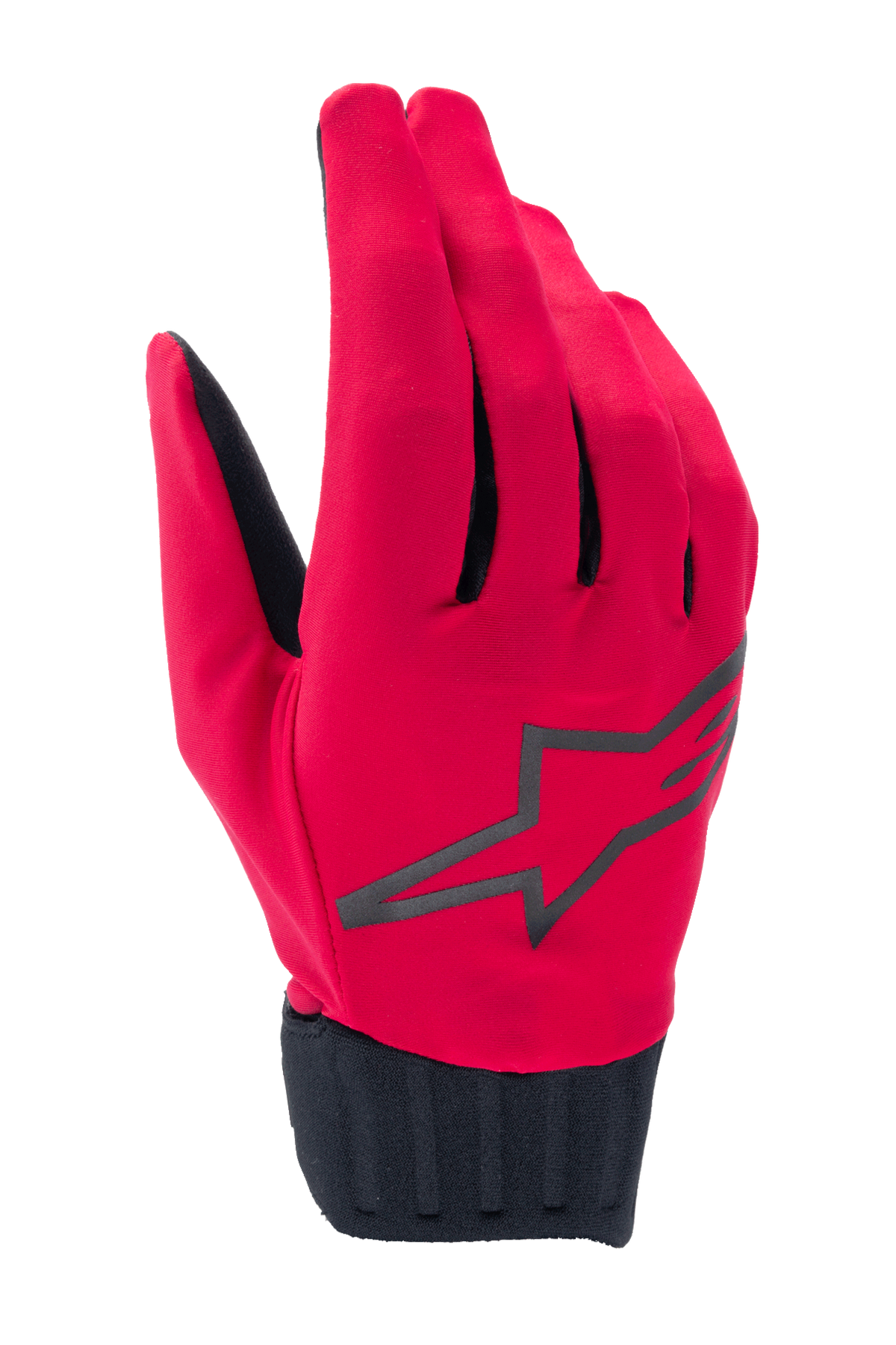 Alpinestars A-Dura Rain Gloves, guantes de ciclismo MTB impermeables, rojo flúor y negro, con logotipo de estrella negra en el dorso, puño de neopreno negro acanalado, diseño elegante de perfil bajo para rodar en todo tipo de clima