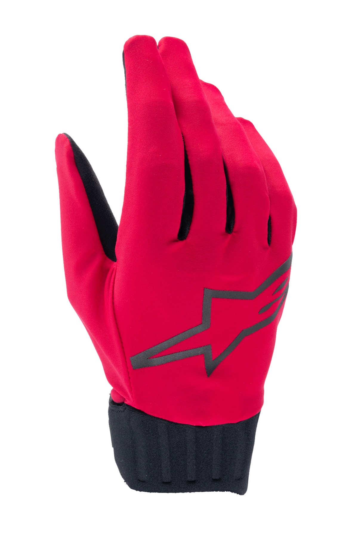 Alpinestars Stella A-Dura Rain Gloves, guantes de lluvia de MTB para mujer, rojo flúor y negro, con un gran logotipo de estrella negro, puño de neopreno acanalado y diseño impermeable para ciclismo de montaña