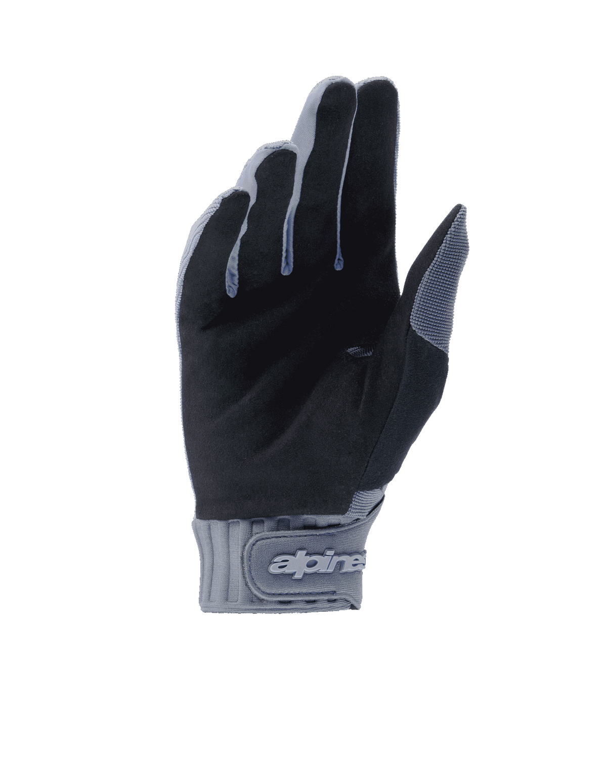 Alpinestars A-Dura Gloves, Cycling Gloves, Infinity Blue and Black, palm view featuring synthetic suede for grip, neoprene cuff with hook and loop closure and brand logo, durable gear for mountain biking