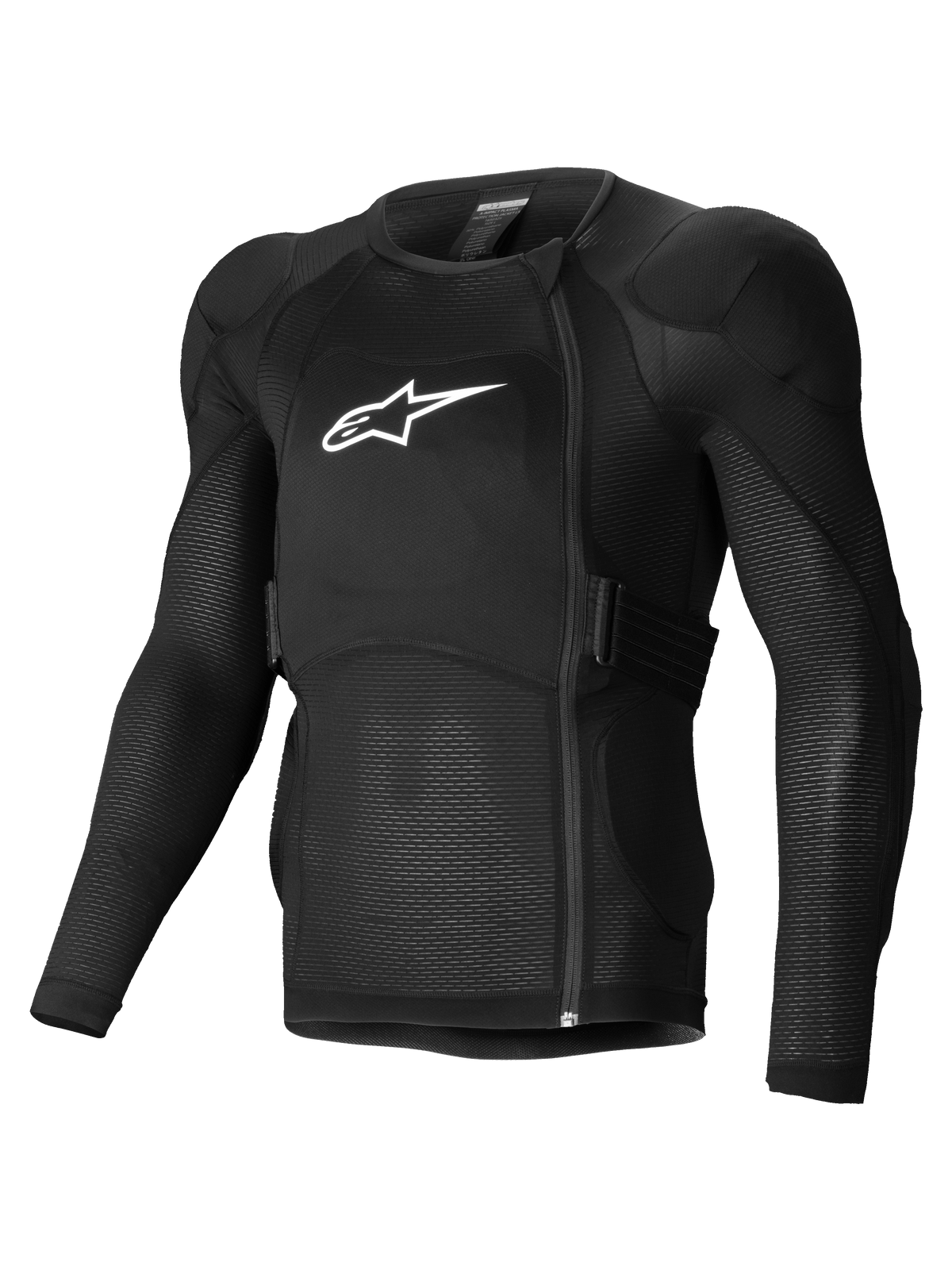 Alpinestars Chaqueta Protectora A-Impact Plasma, chaqueta de protección de mangas largas para ciclismo de montaña, negra con logotipo blanco, protectores Nucleon Plasma certificados CE nivel 2 y tejido de malla transpirable