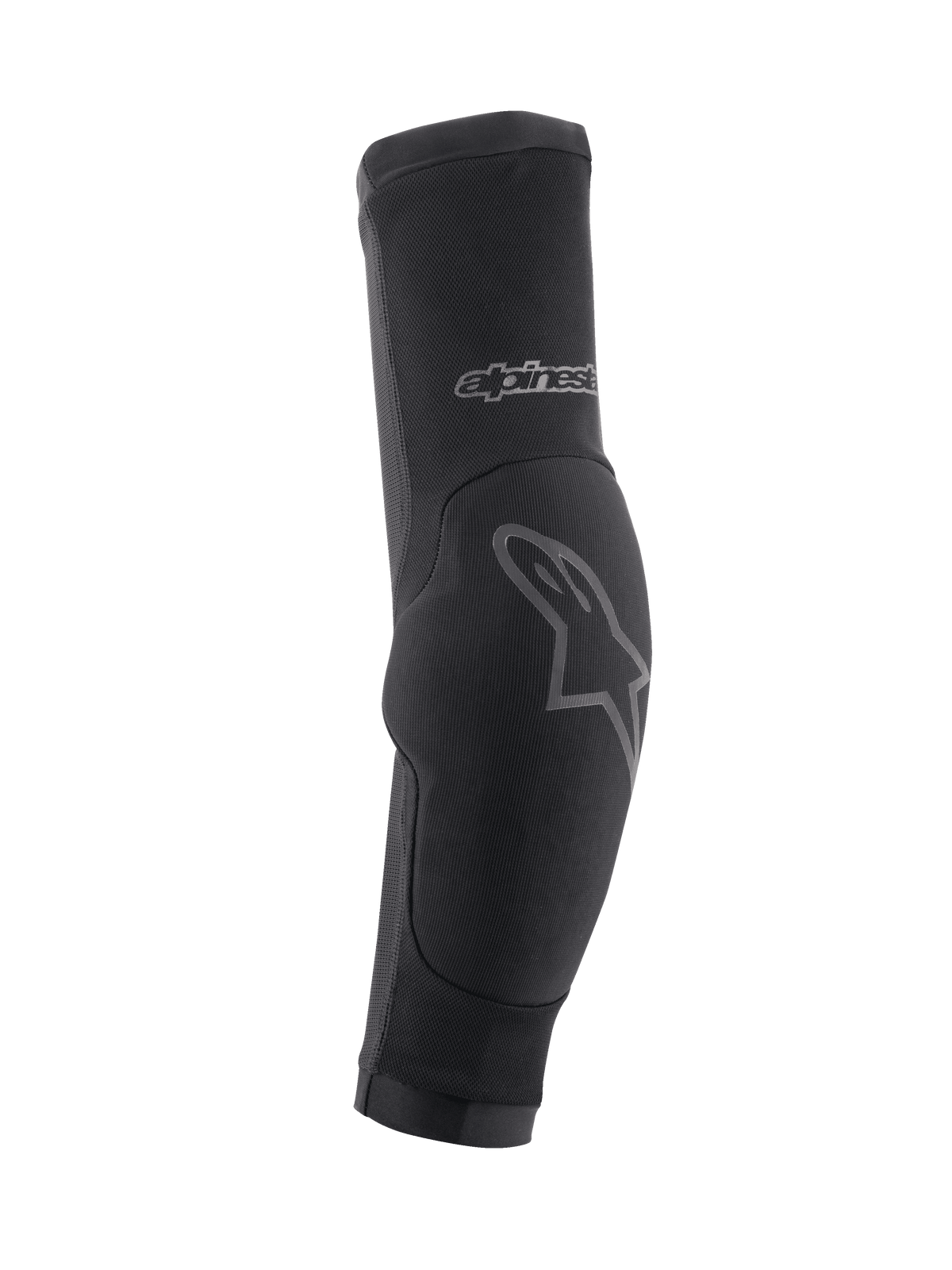 Alpinestars Paragon Plus, coderas para MTB, negras con detalles de logotipos en gris, diseño de manga ajustable con sección de codo acolchada y material de malla transpirable, equipo de protección para ciclismo todoterreno