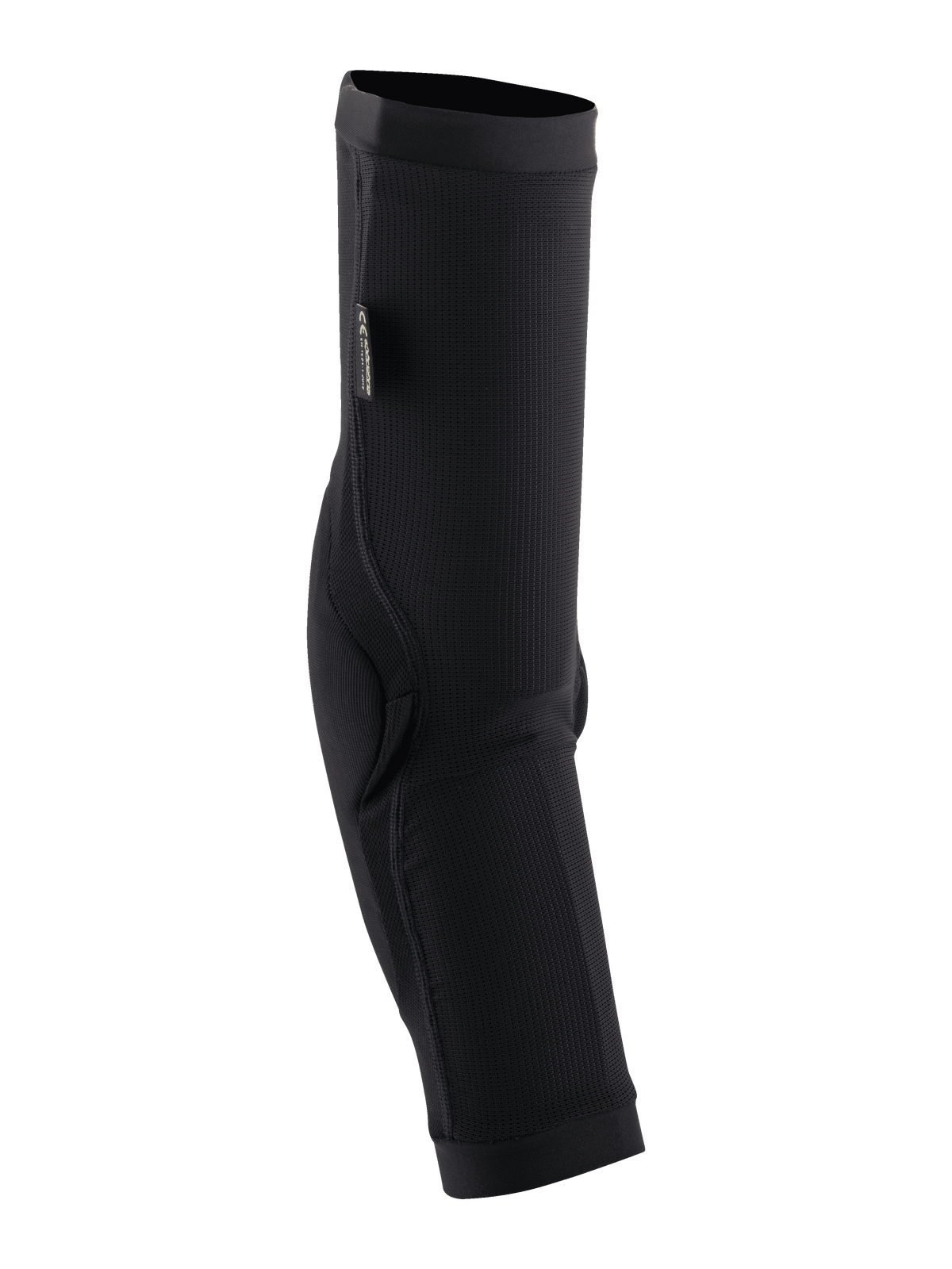 Alpinestars Paragon Plus Elbow Protectors, negras, coderas de bicicleta de montaña tipo slip-on con funda de malla transpirable y acolchado reforzado para protección off-road.
