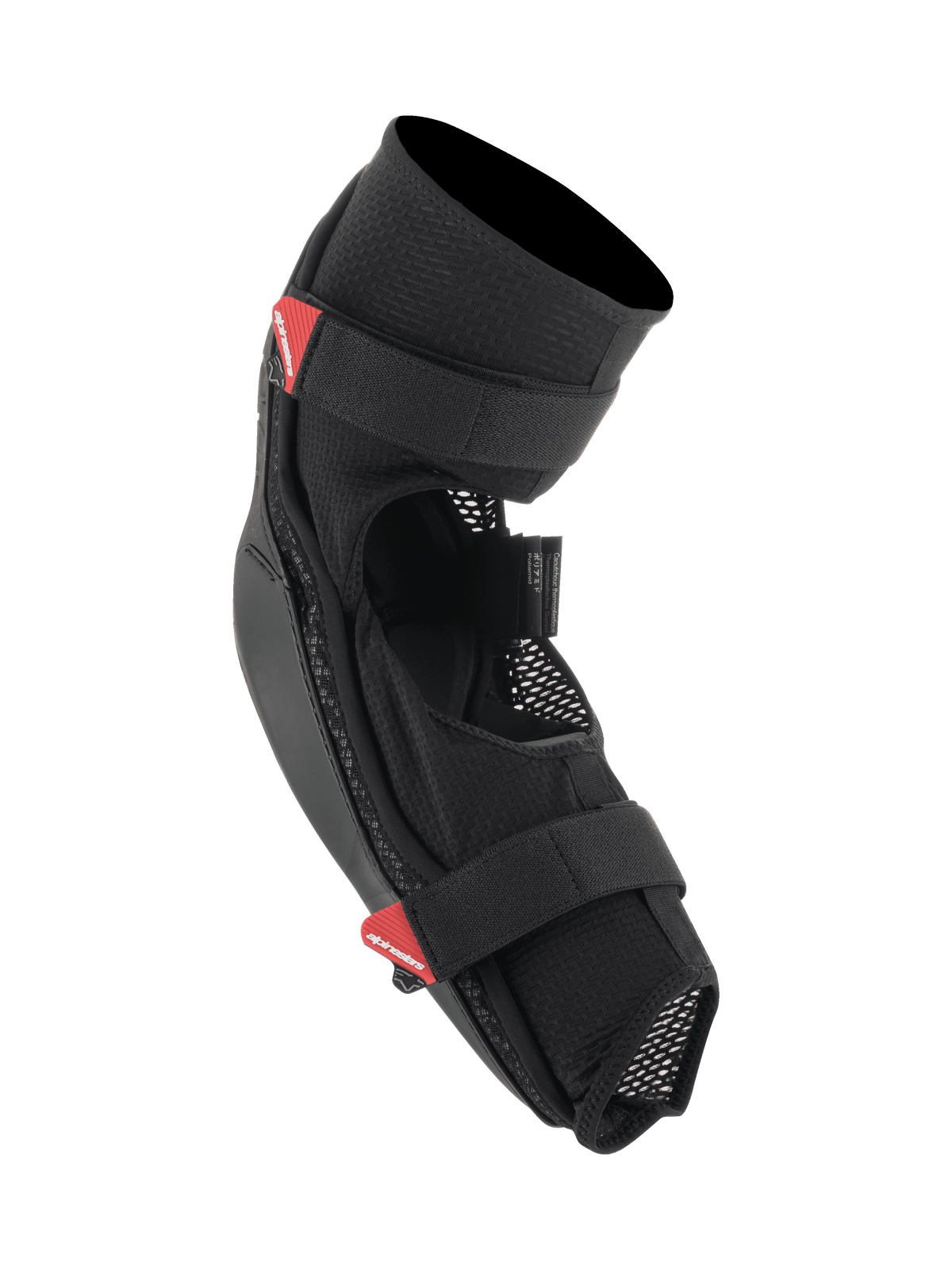Protectores de codo Alpinestars Bionic Pro, negro y rojo, coderas de MTB ligeras con chasis de malla transpirable, correas dobles de velcro y carcasas integradas que absorben los impactos