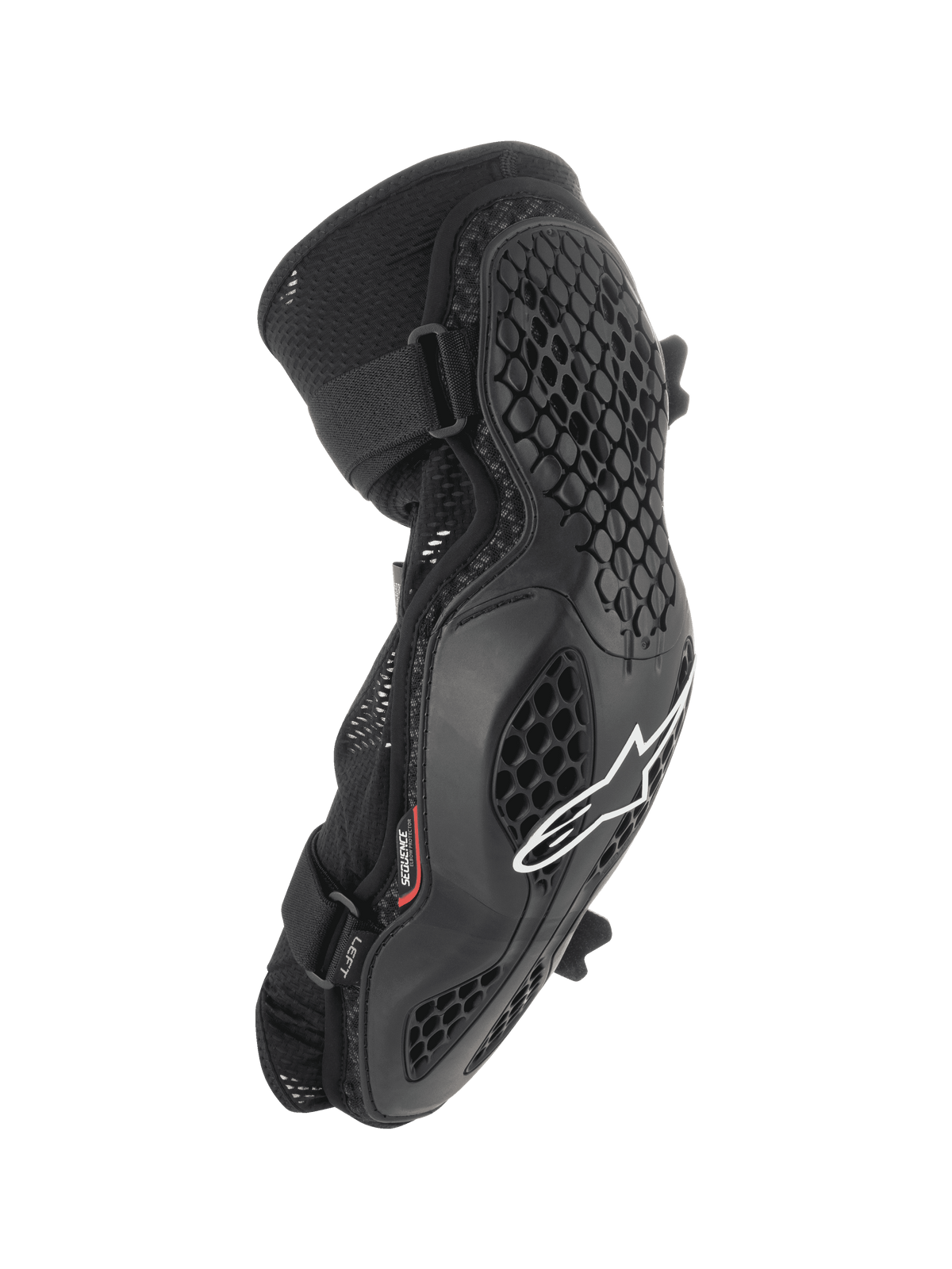 Alpinestars Bionic Pro Elbow Protectors, coderas para MTB, negras con logotipo blanco, estructura de rejilla en panal, chasis de malla transpirable, correas dobles ajustables, diseño ergonómico para ciclismo de montaña y todoterreno