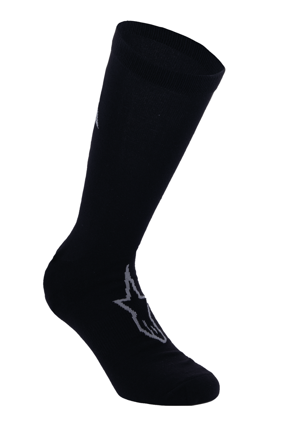 Alpinestars A-Dura Thermal Socks, calcetines de ciclismo negros con logo Astars gris, longitud a media pantorrilla con puño acanalado, tejido térmico elástico suave para ciclismo de montaña en invierno