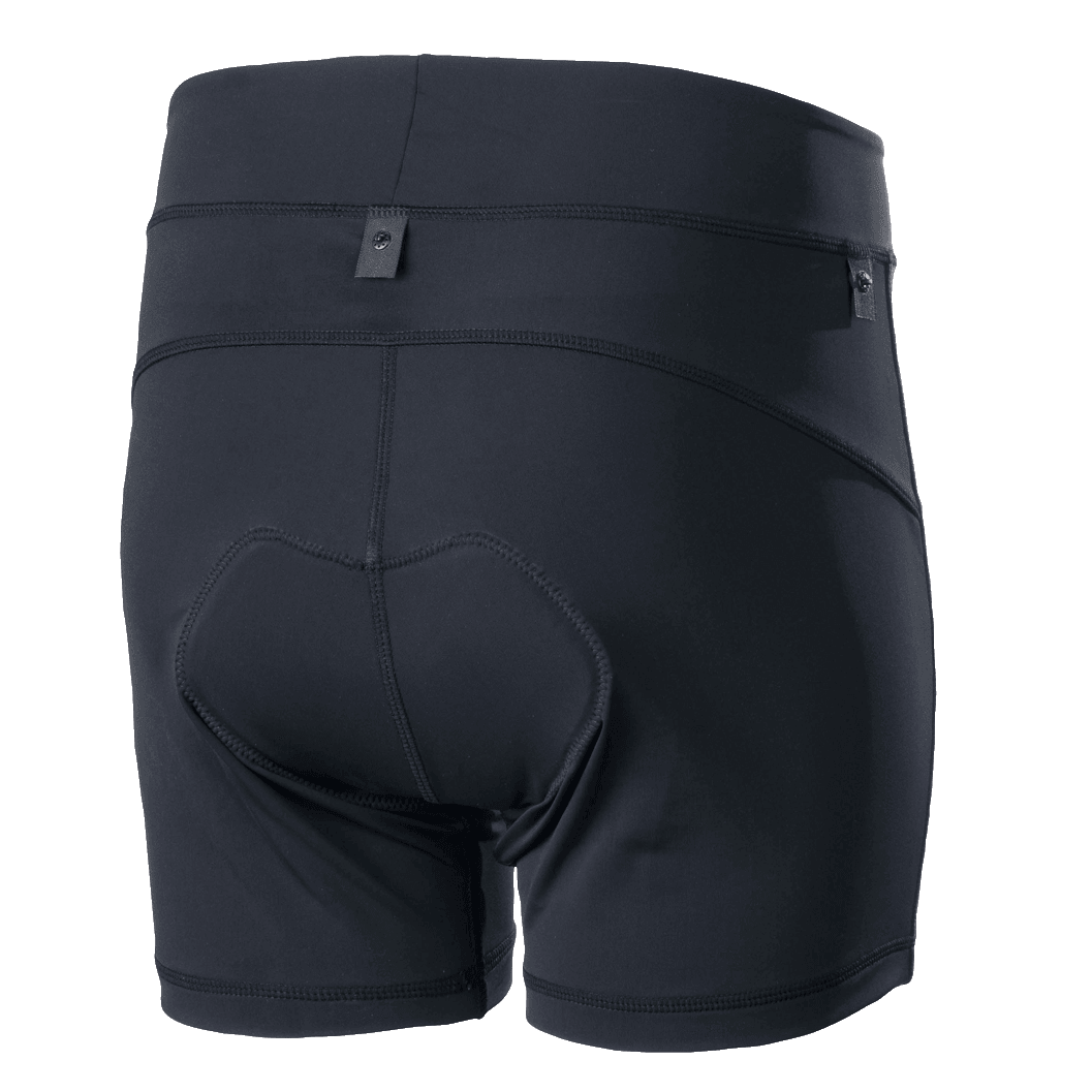 Alpinestars Stella Drop Inner Shorts para mujer, negro, pantalones cortos interiores para bicicleta de montaña, vista posterior con acolchado de badana integrado y pestañas de integración a presión, ajuste de compresión ergonómico para Enduro