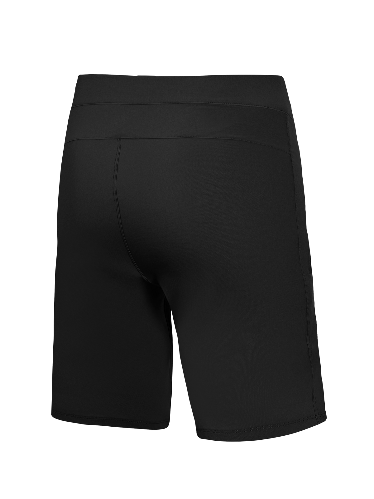 Pantalones cortos A-Dura Ride negros, vista trasera, tejido elástico en 4 direcciones para ciclismo de montaña.