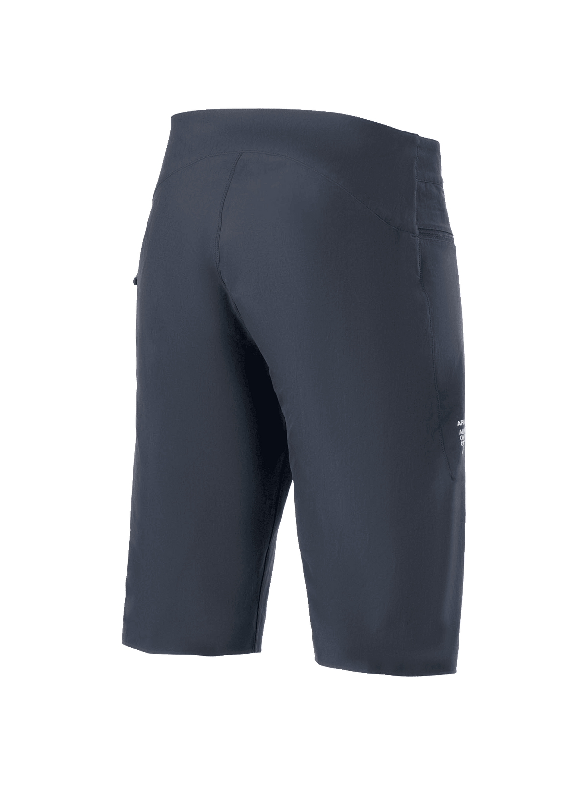 Alpinestars A-Aria Shorts, Mountain Bike Shorts, Black, rear three-quarter view, ergonomic performance fit, technical 4-way stretch fabric, subtle side branding, MTB cycling apparel