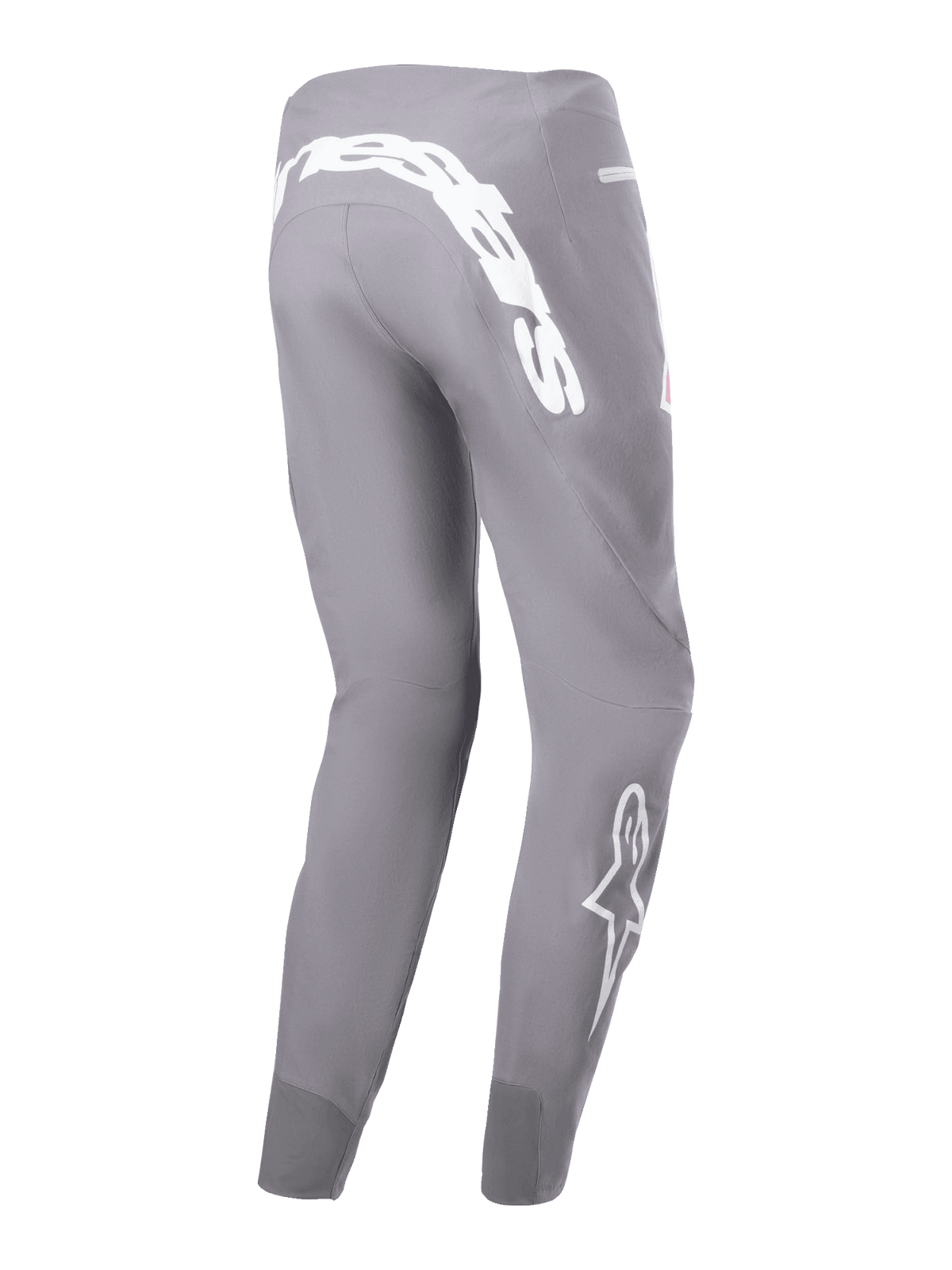 Pantalones Alpinestars A-Supra Race, pantalones de ciclismo MTB, gris oscuro, con un gran logotipo blanco en el canesú trasero y un logotipo de estrella blanca en la parte inferior de la pierna, ajuste de rendimiento con tejido elástico de 4 direcciones, equipamiento duradero para ciclismo todoterreno