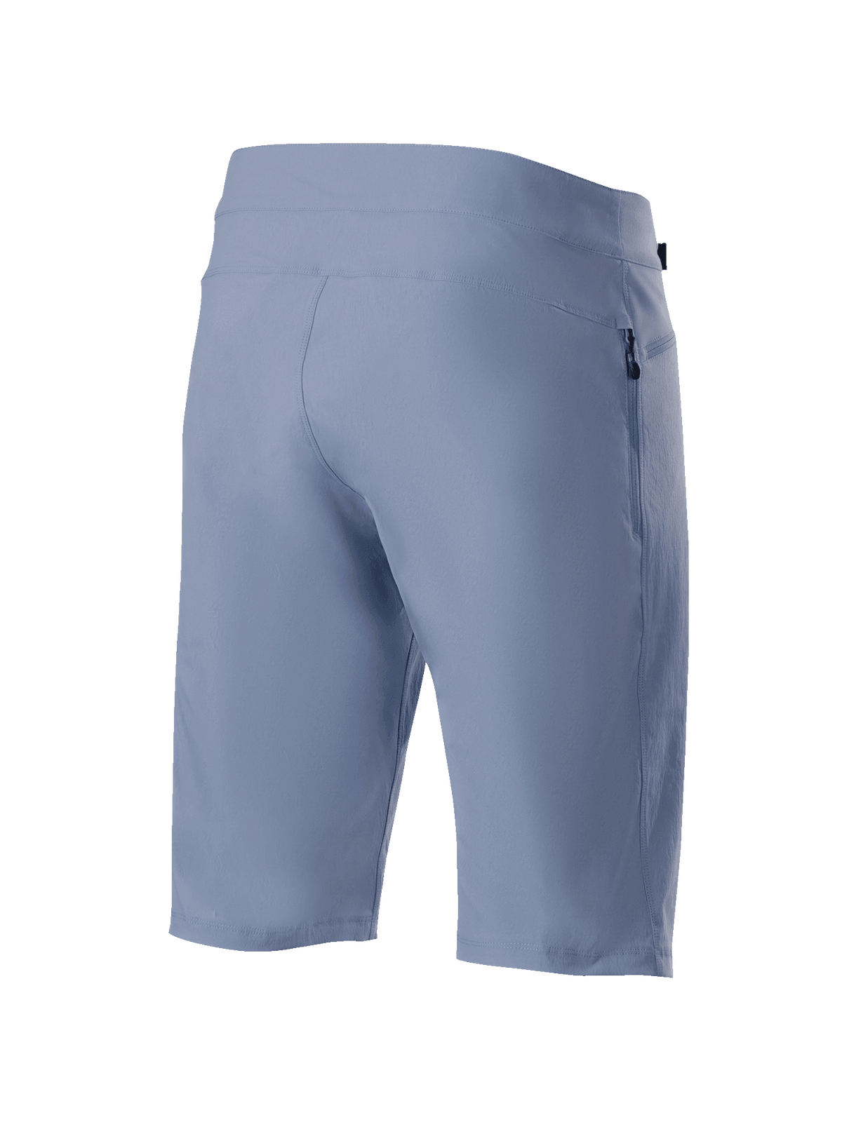 Shorts Alpinestars A-Dura, Azul Infinity, shorts de ciclismo MTB, vista trasera con bolsillo con cremallera y tejido elástico técnico, ropa resistente para todoterreno