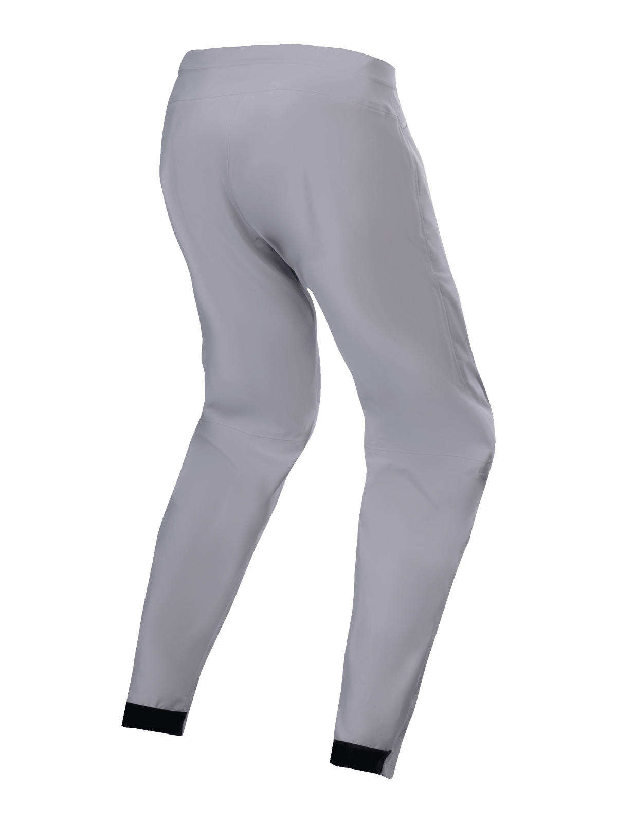 Pantalón Alpinestars Stella A-Dura Waterproof para mujer, gris titanio, vista lateral trasera, pantalones técnicos de MTB con puños elásticos negros y ajuste entallado, diseñados para rodar por senderos en climas húmedos