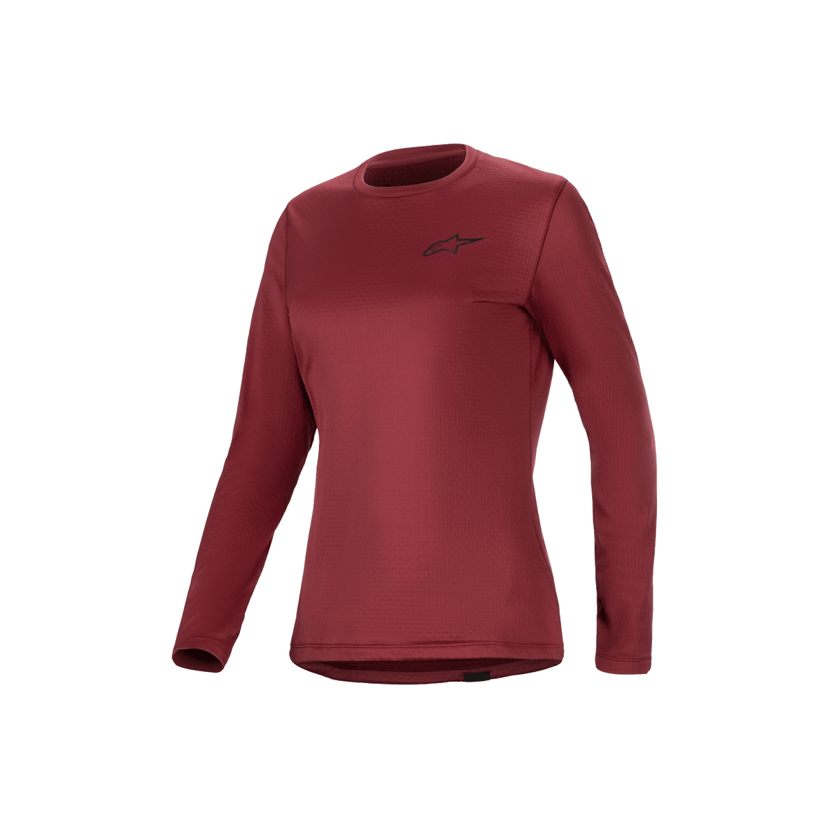 Alpinestars Jersey Térmico Stella A-Dura, jersey de ciclismo de mangas largas para mujer, burdeos, top de rendimiento con forro polar aislante y cola trasera extendida