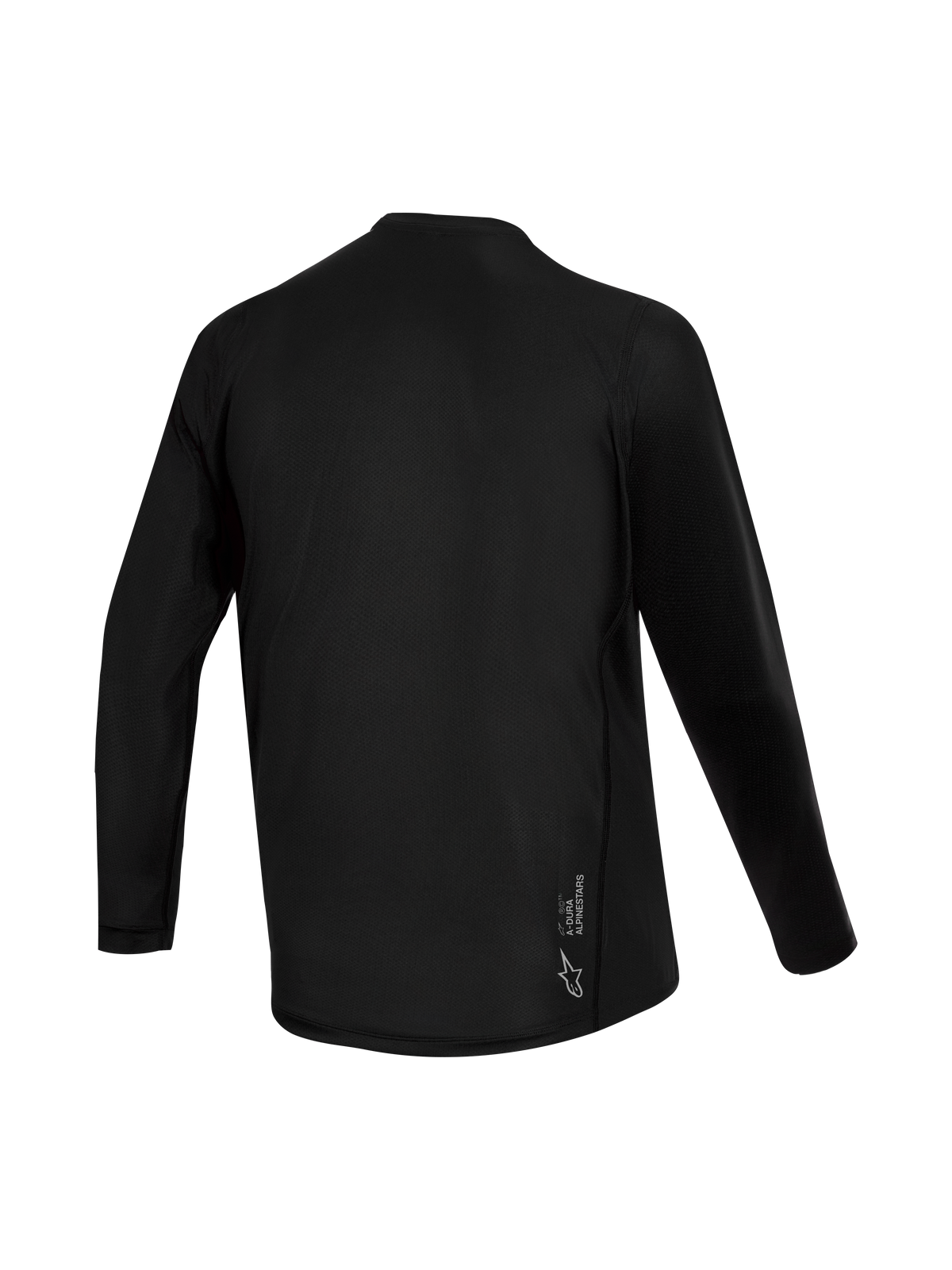 Jersey negro Stella A-Dura Ride para mujer, vista trasera con textura de jacquard y logotipo de Alpinestars.