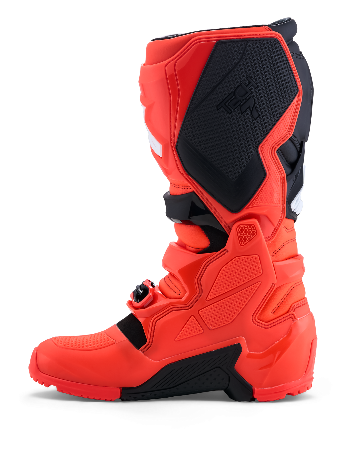Botas Alpinestars Tech 7 Enduro para hombre, rojas y negras, con protección TPU certificada CE y suelas de alto agarre.