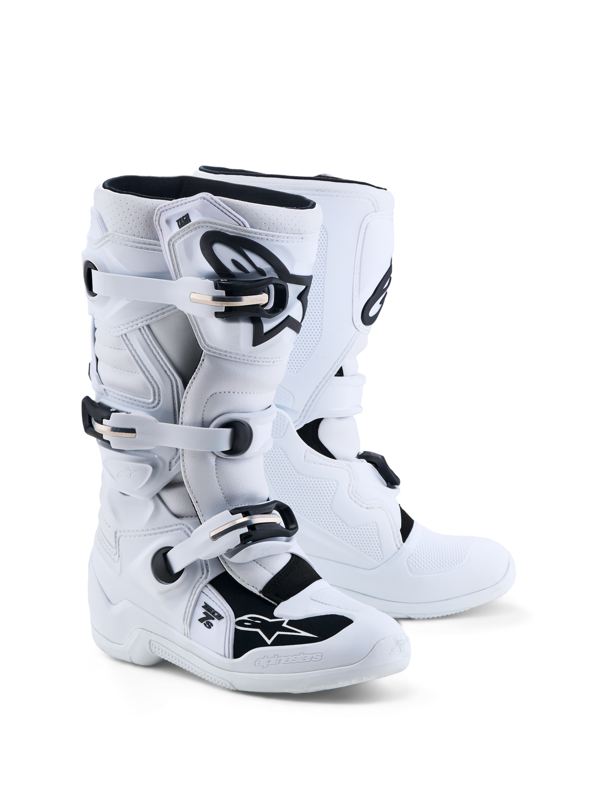 Alpinestars botas juvenil Tech 7S, botas de motocross blancas y negras con protección de TPU y certificación CE