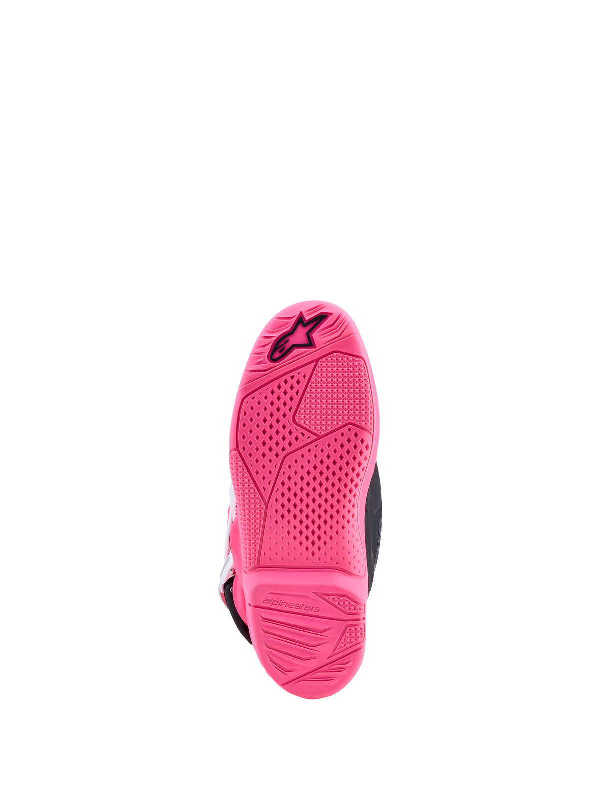 Alpinestars Botas Tech 7S Juvenil, botas de motocross, suela rosa flúor con agarre texturizado y logotipo de estrella