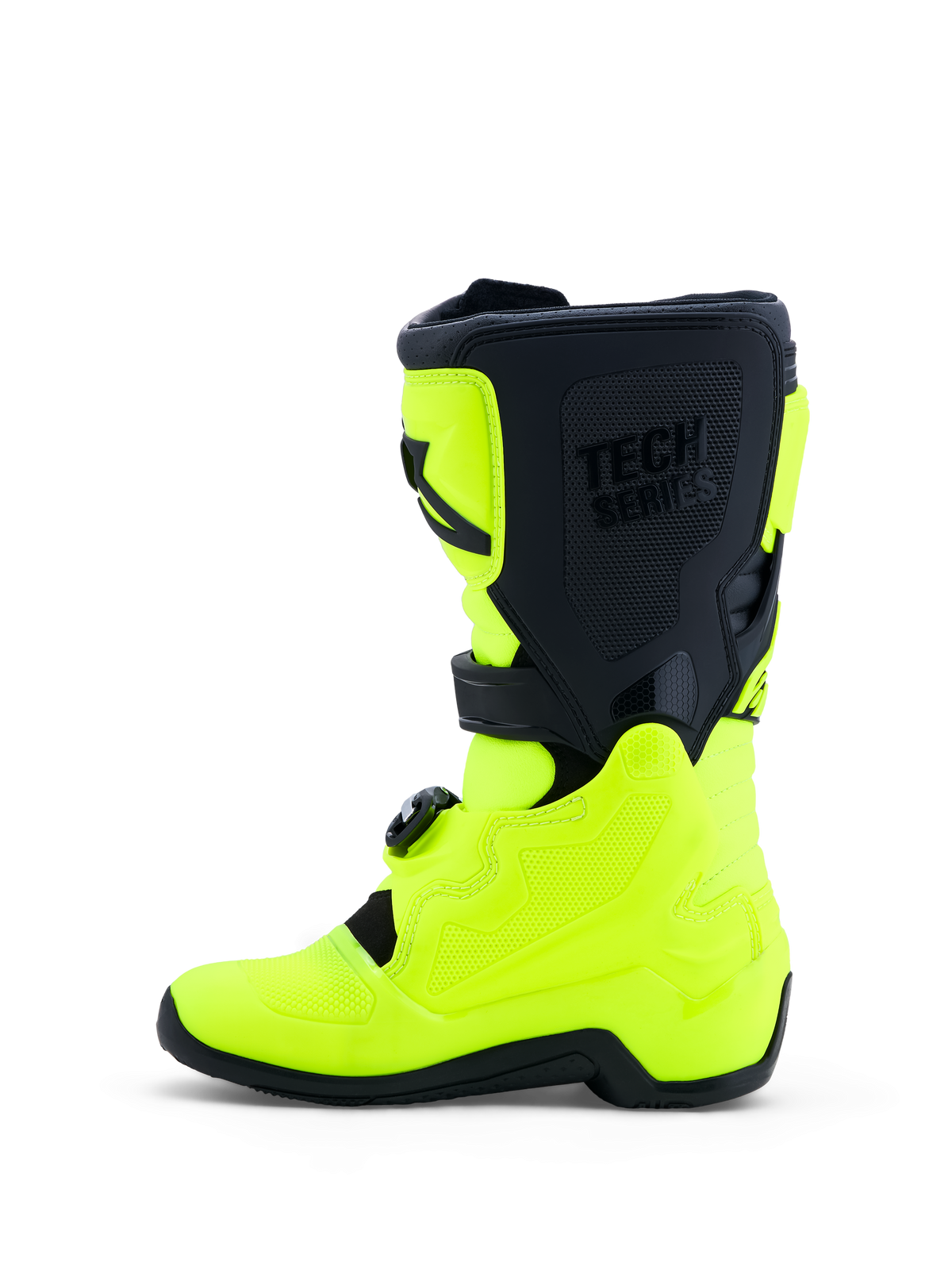 Alpinestars Tech 7S Juvenil, botas de moto para motocross y off-road, amarillas fluorescentes y negras, protección de TPU con sistema de pivote, certificadas CE
