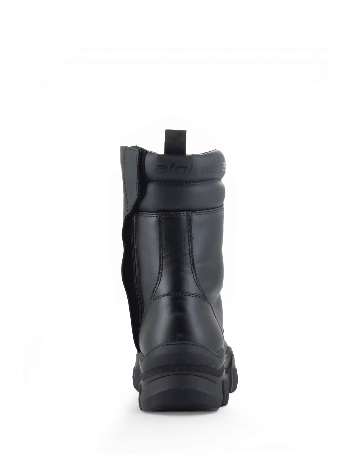 Alpinestars Botas Ava, botas de moto urbanas para mujer, negras, cuero, suela elevada y cremallera lateral, vista trasera
