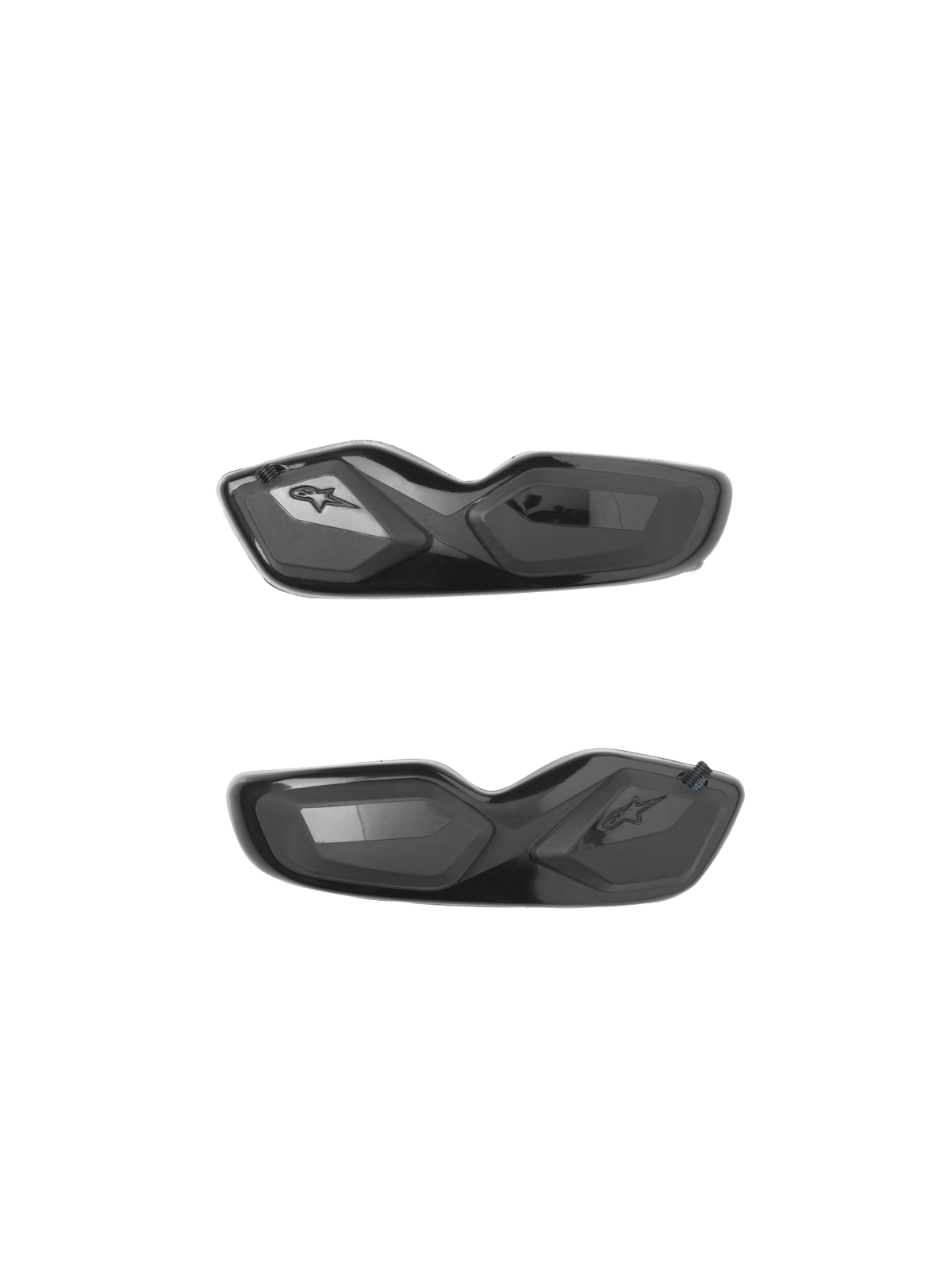 Alpinestars SMX-6, deslizadores de puntera para botas de moto, piezas de repuesto en color negro con acabados brillante y mate, diseño aerodinámico con logo de estrella en relieve, par para uso deportivo y de competición