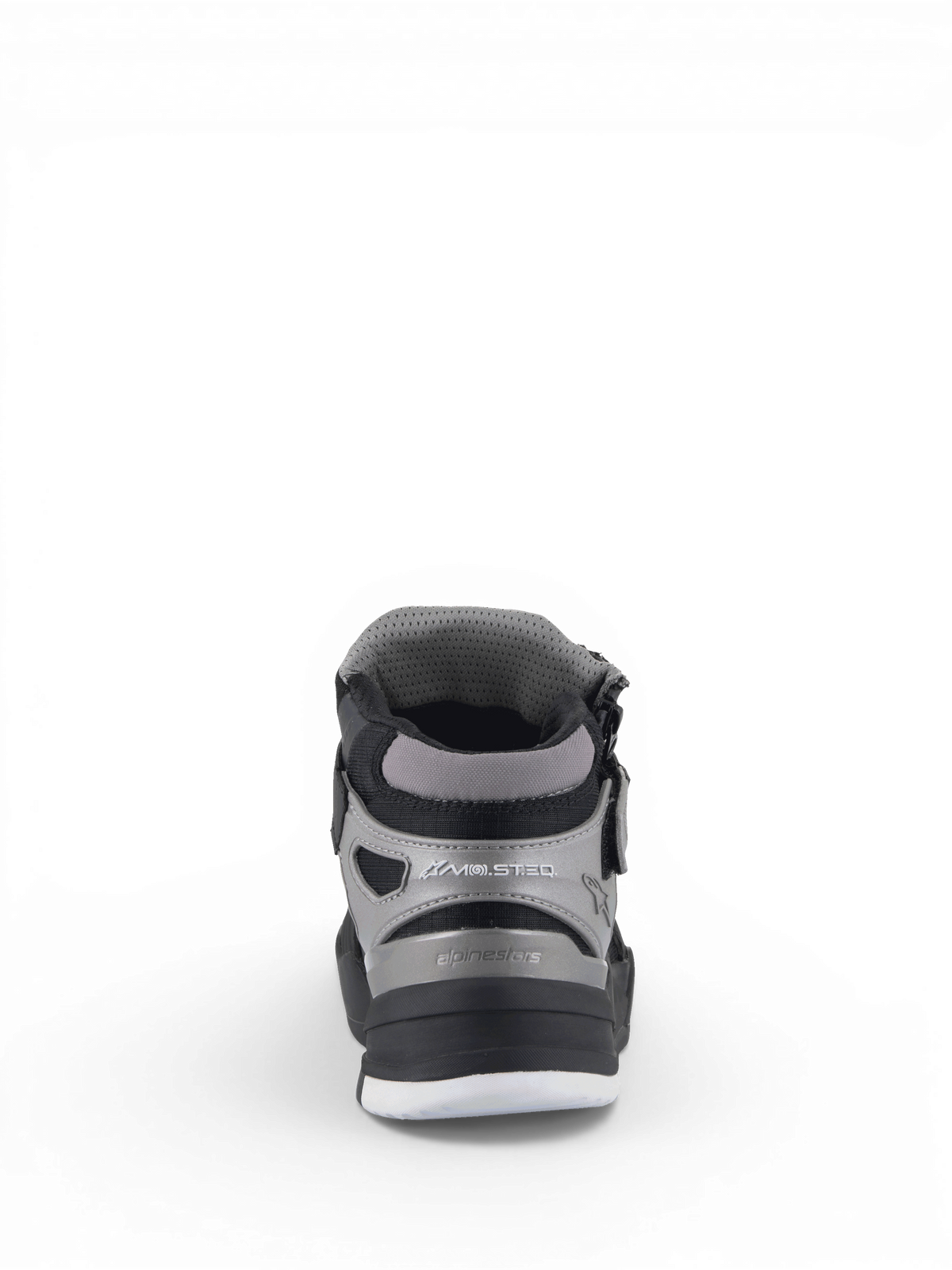 Alpinestars Speedflight Street Shoes, black and gun metal urban motorcycle riding shoes, rear view with ankle disks.